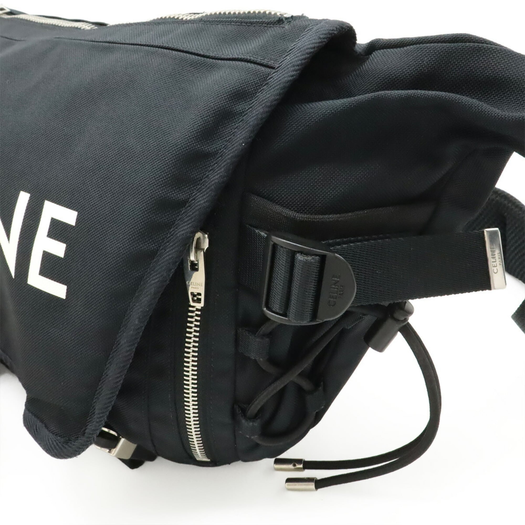 Celine Black White Nylon Handbag Shoulder Bag Sling Bag (Pre-Owned)