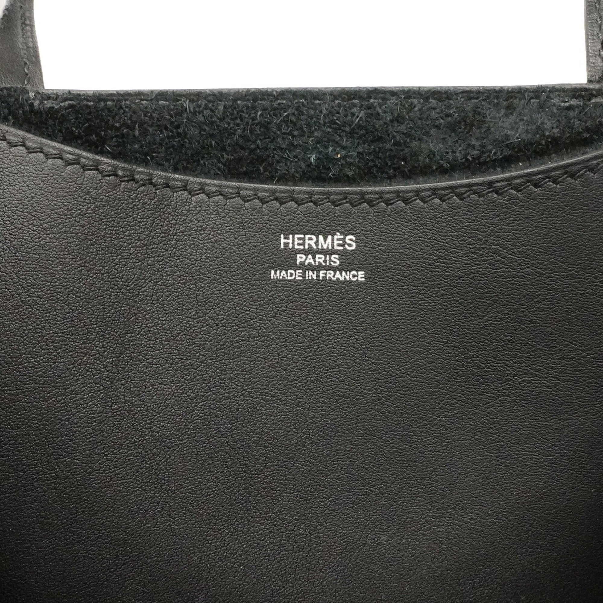 Hermes Black Taurillon Clemence Leather Handbag (Pre-Owned)