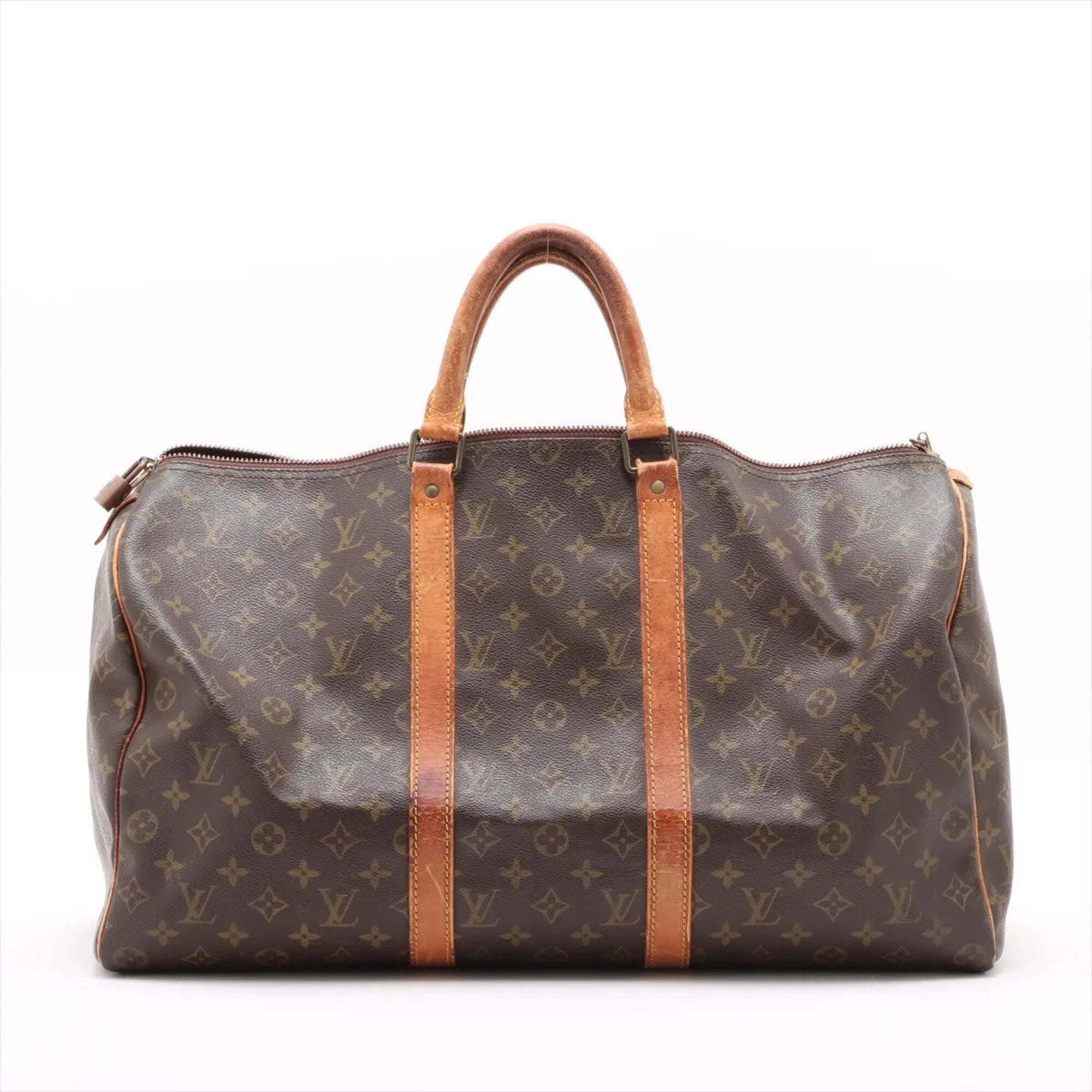 Louis Vuitton Brown Coated Canvas Leather Handbag Tote Bag (Pre-Owned)
