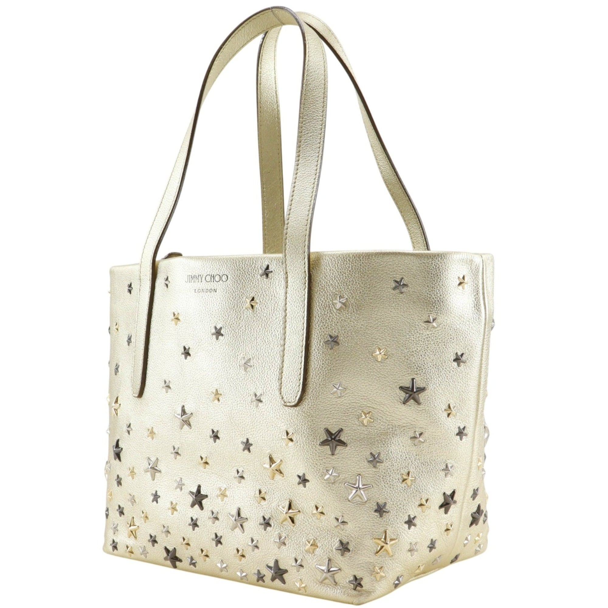 Jimmy Choo Silver Leather Tote Bag (Pre-Owned)