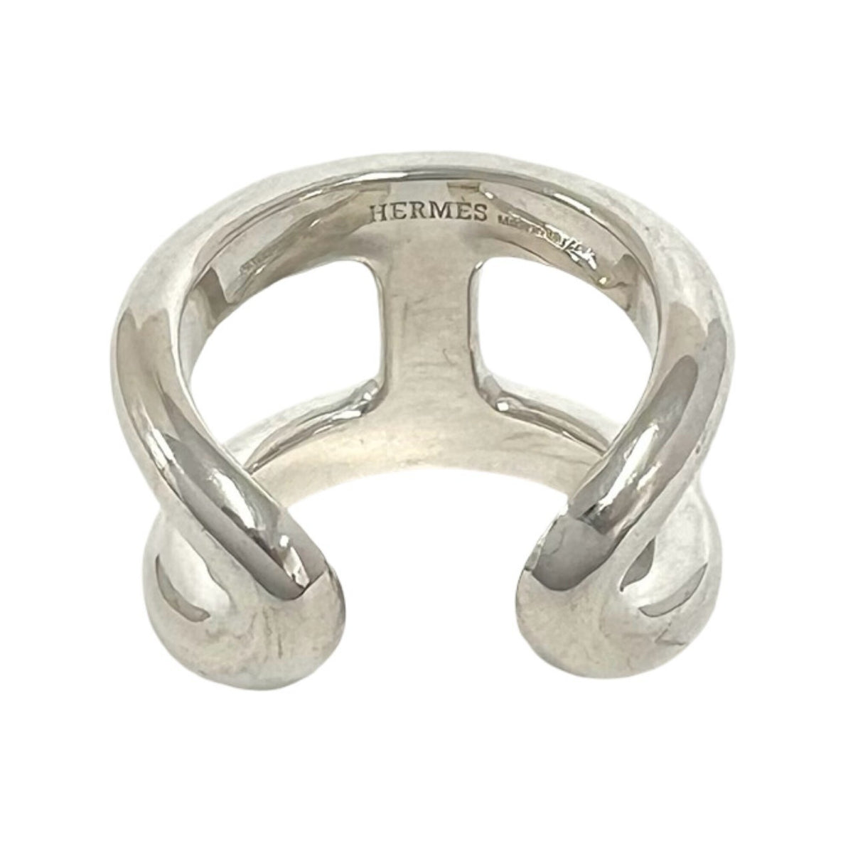 Hermes Silver Silver 925 Band Ring (Pre-Owned)