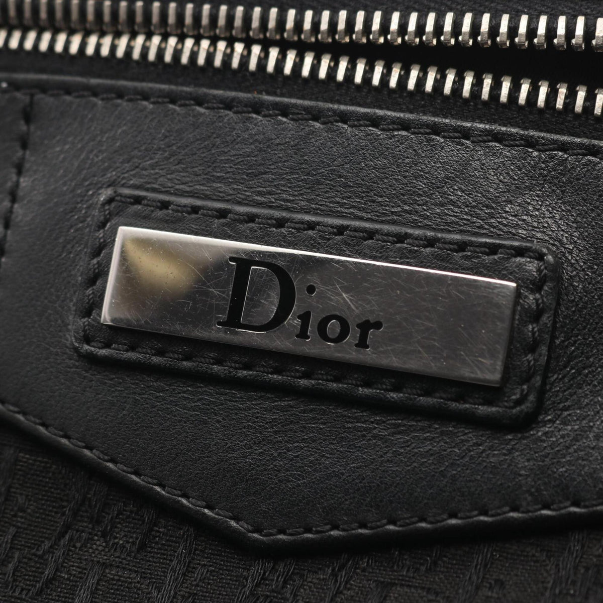 Christian Dior Black Canvas Leather Handbag Shoulder Bag (Pre-Owned)