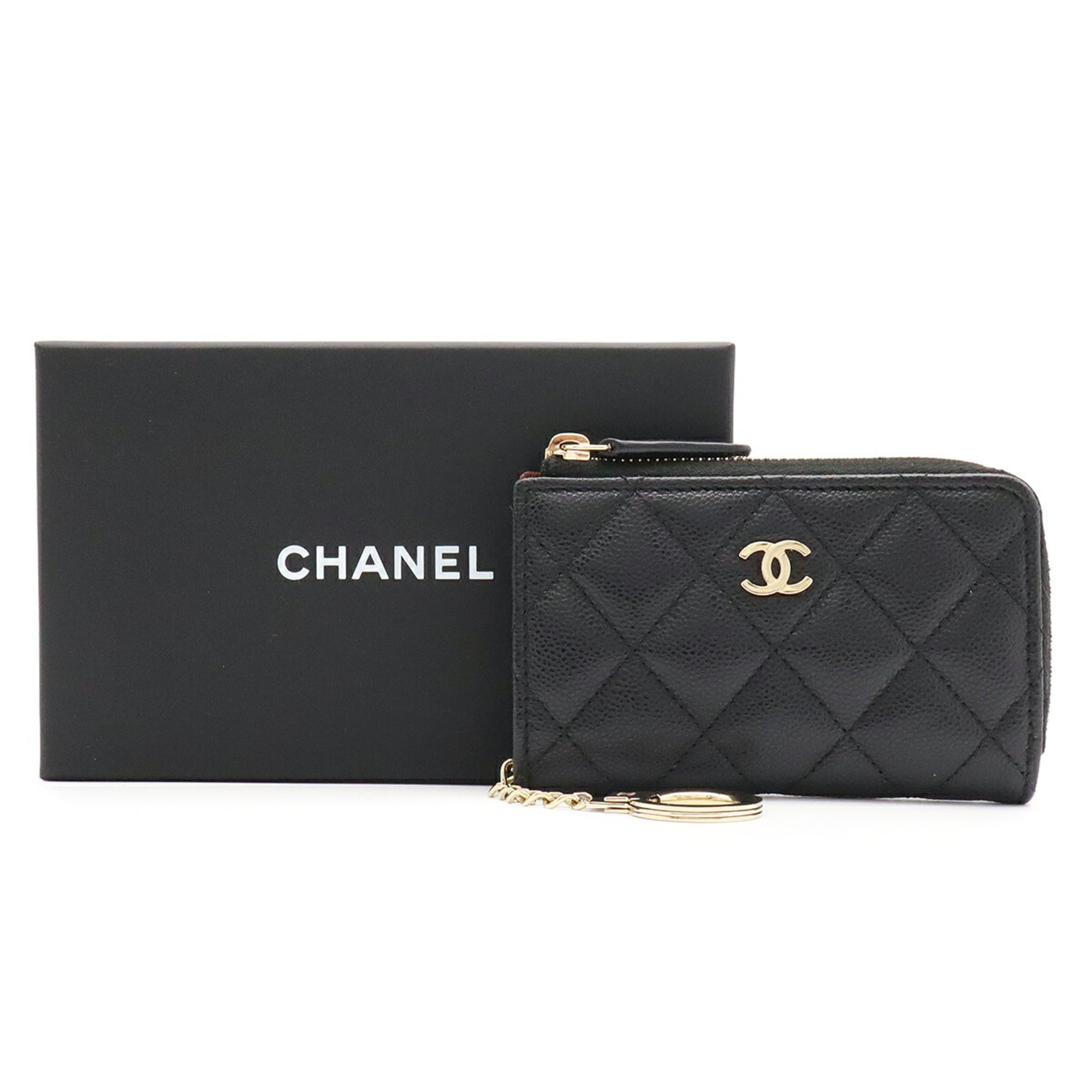 Chanel Black Grained Calfskin Coin Purse/Coin Case (Pre-Owned)