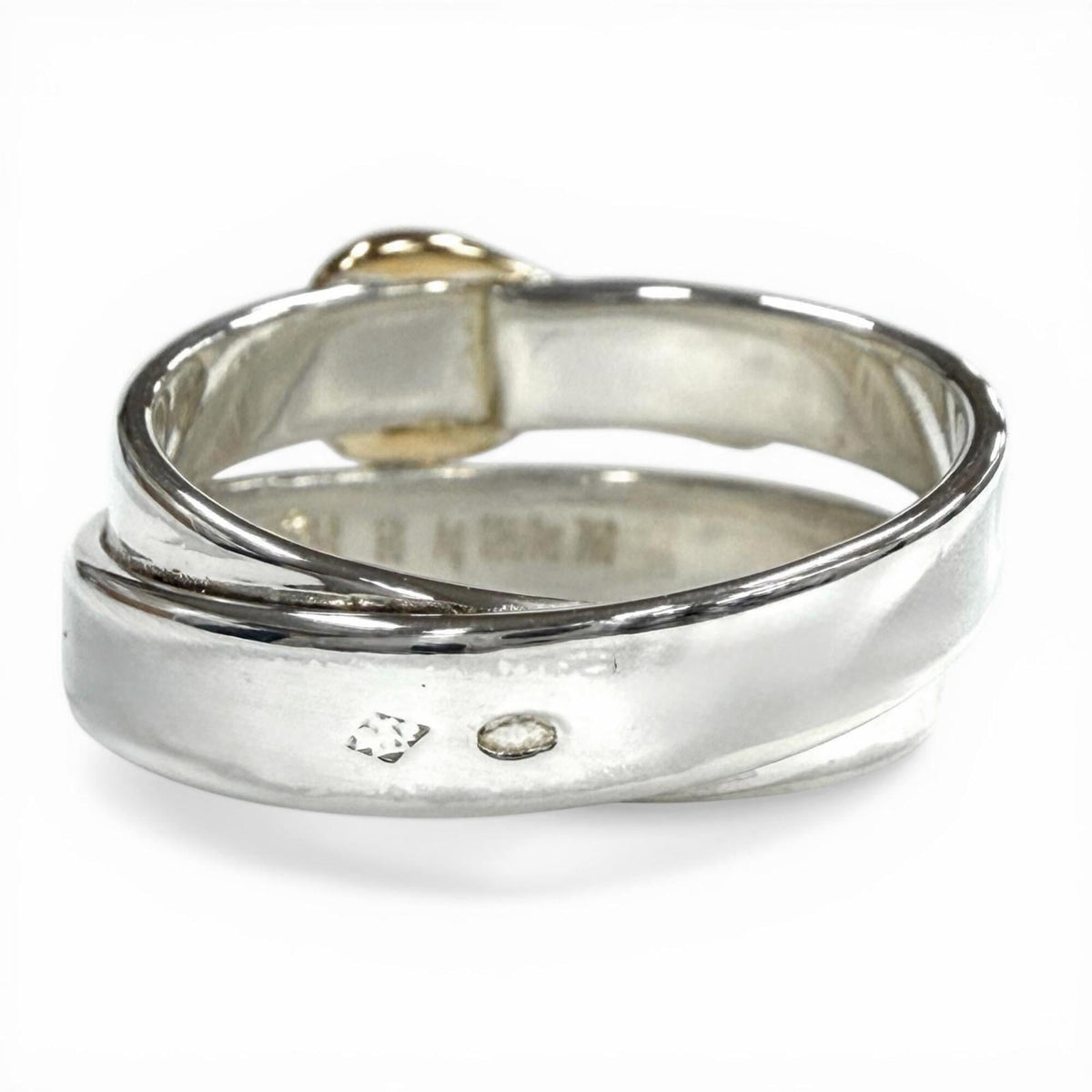 Hermes Gold Silver Silver 925 Band Ring (Pre-Owned)