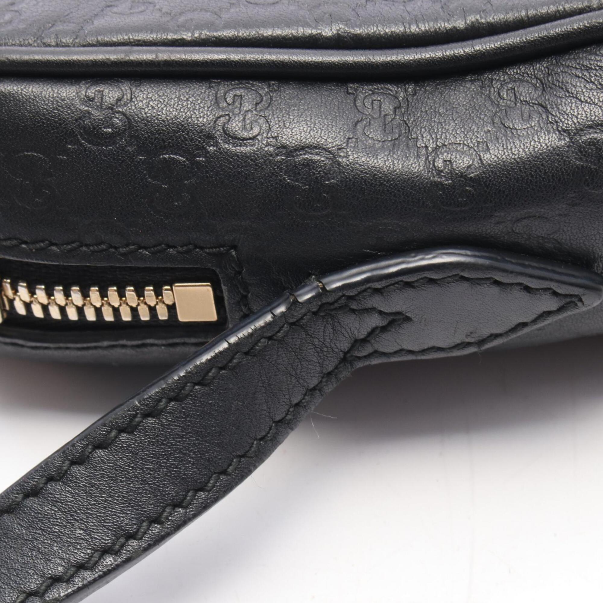 Gucci Black Leather Handbag Shoulder Bag (Pre-Owned)