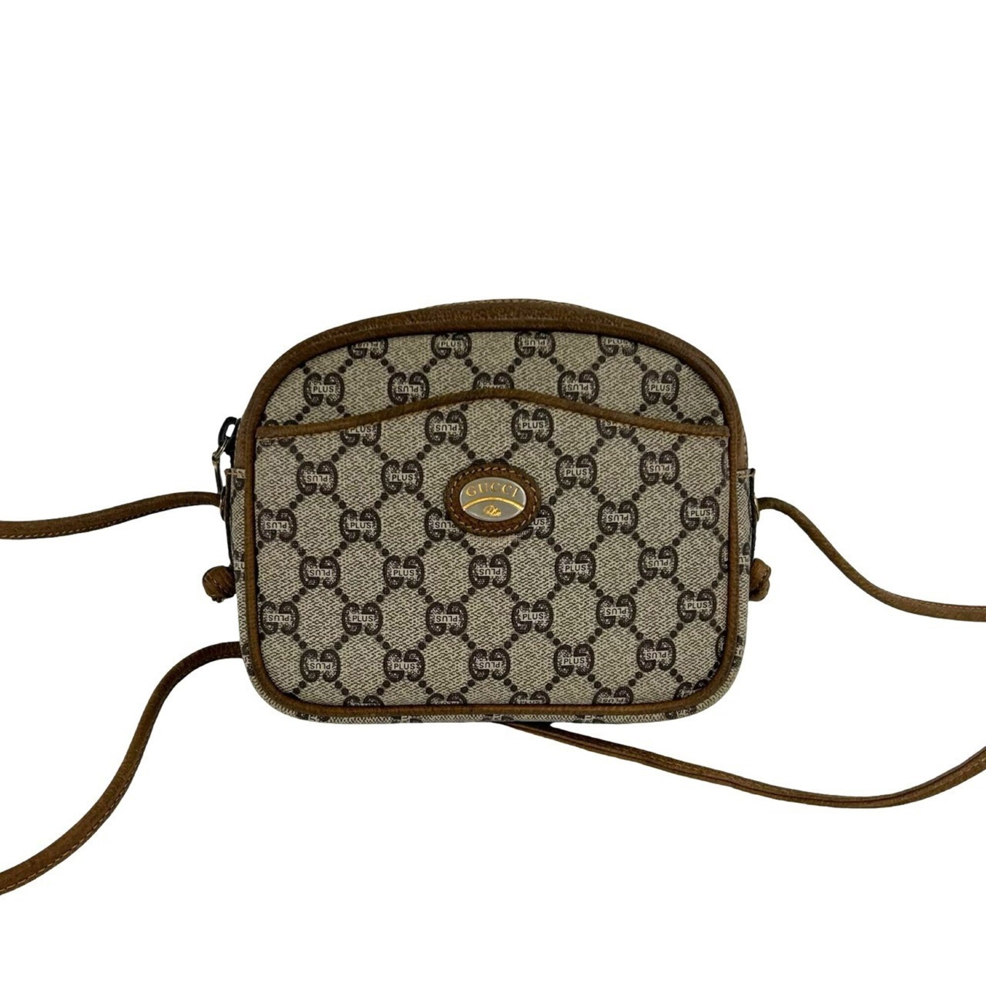 Gucci Brown Leather Pvc Pochette Shoulder Bag (Pre-Owned)