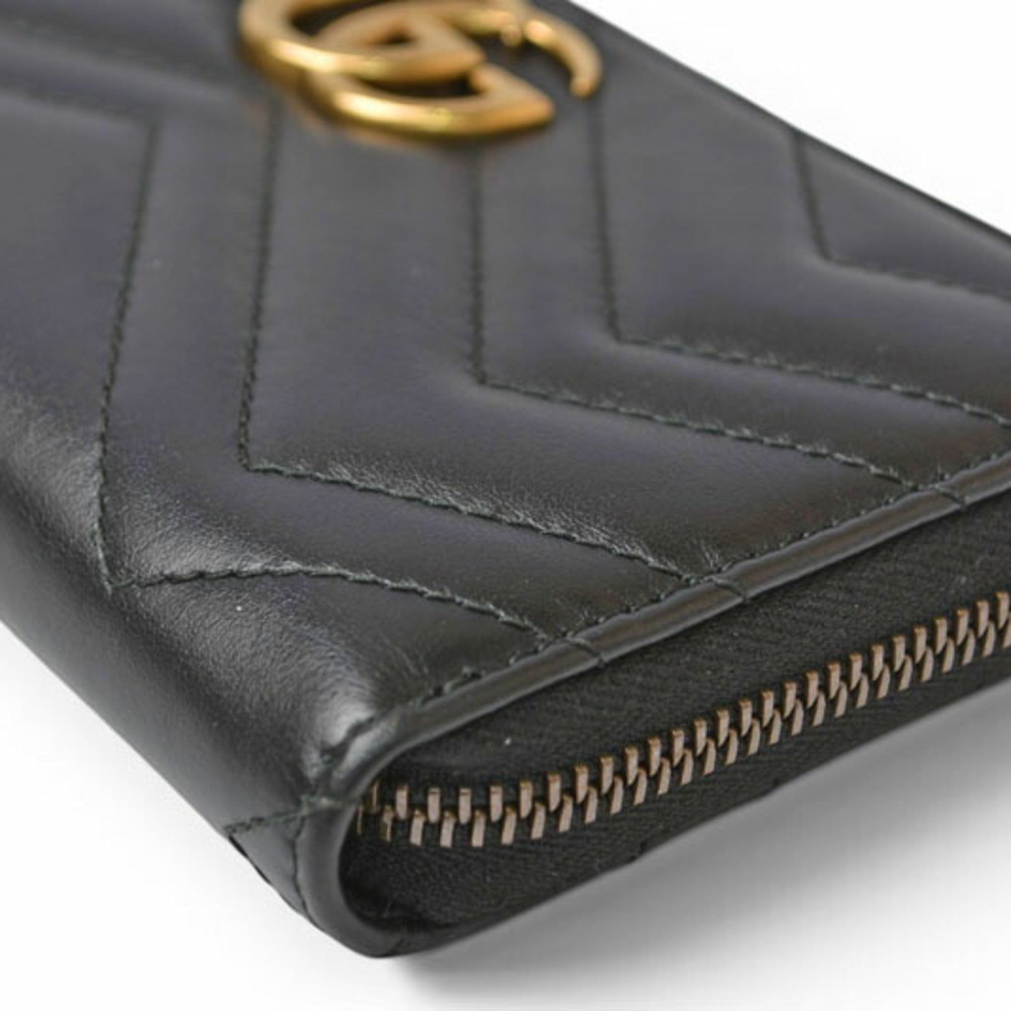 Gucci Black Leather Long Wallet (Bi-Fold) (Pre-Owned)