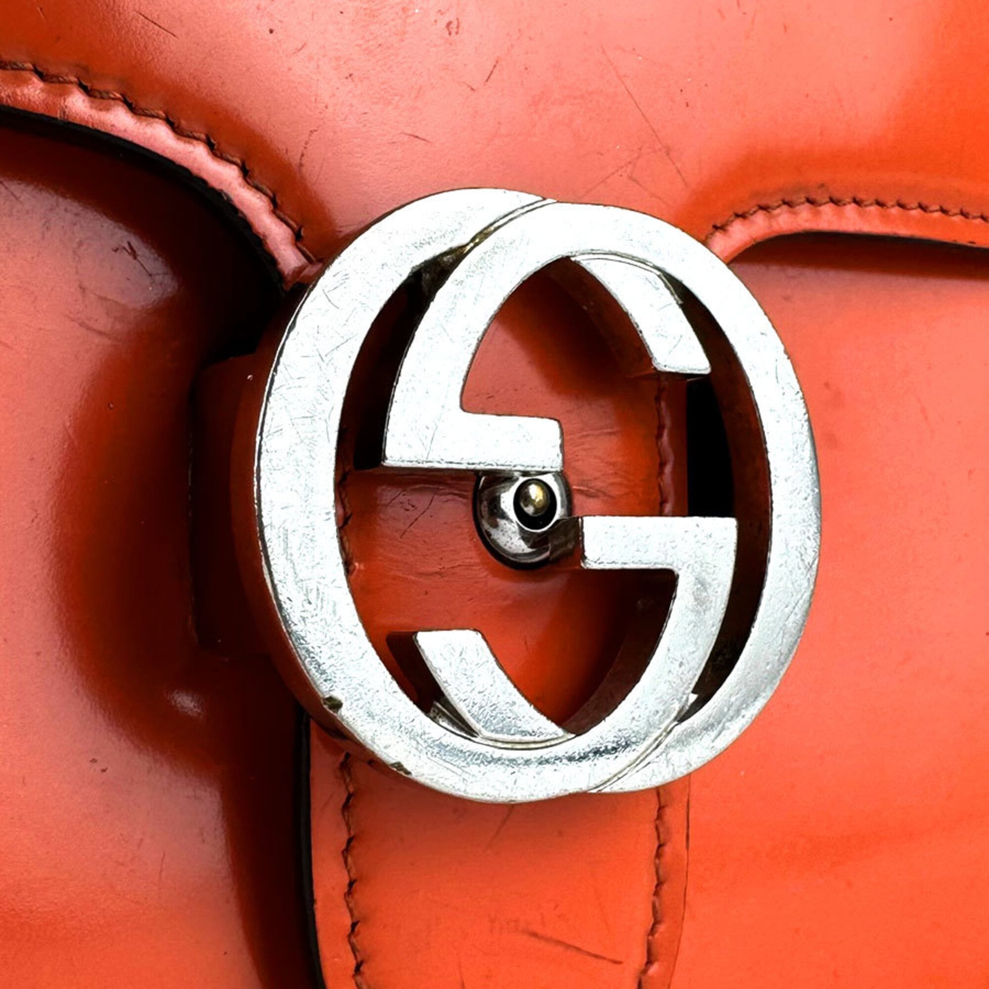 Gucci Orange Leather Shoulder Bag (Pre-Owned)