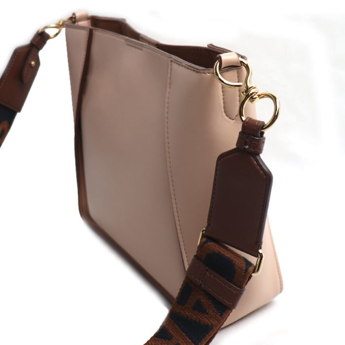 Stella Mccartney Pink Beige Faux Leather Shoulder Bag (Pre-Owned)
