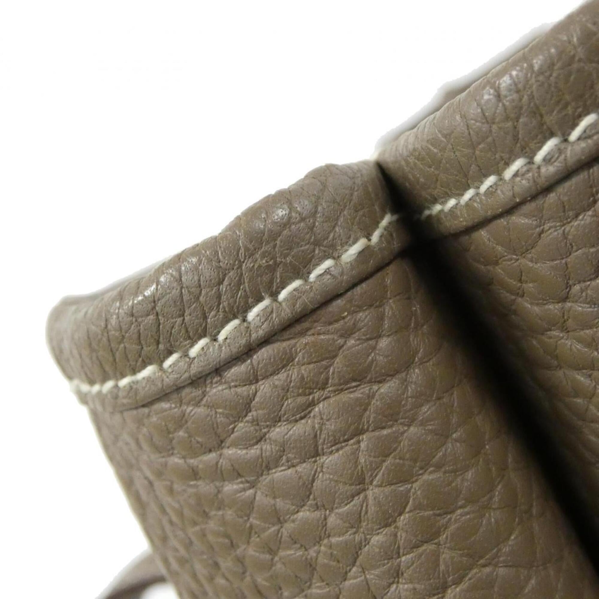 Hermes Etoupe Gray Taurillon Clemence Leather Handbag (Pre-Owned)
