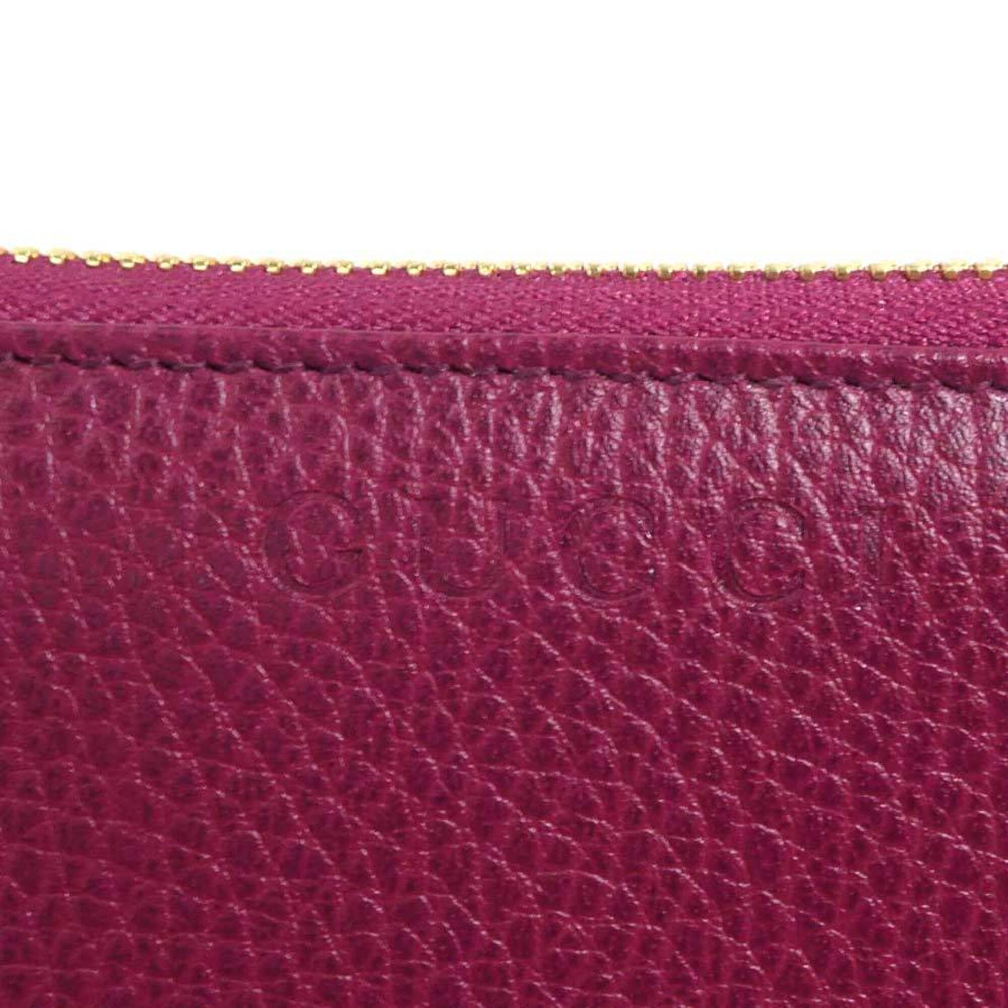 Gucci Red Color Wine Leather Wallet (Bi-Fold) (Pre-Owned)