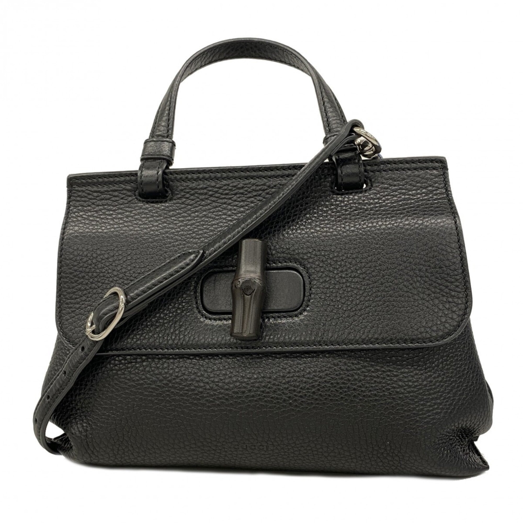 Gucci Black Leather Handbag (Pre-Owned)