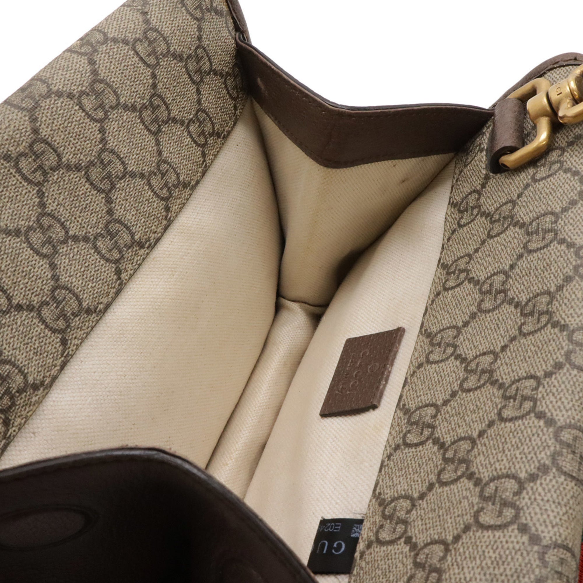 Gucci Beige Brown Green Red Color Yellow Gg Supreme Handbag Shoulder Bag (Pre-Owned)
