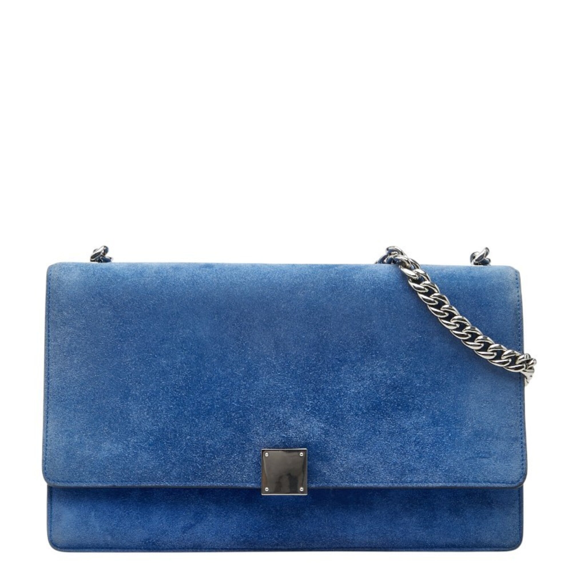 Celine Blue Suede Leather Shoulder Bag (Pre-Owned)