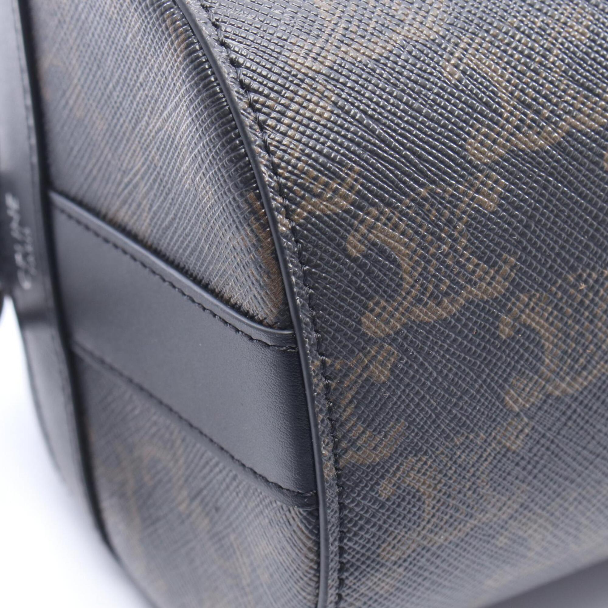 Celine Black Brown Coated Canvas Leather Handbag Shoulder Bag (Pre-Owned)