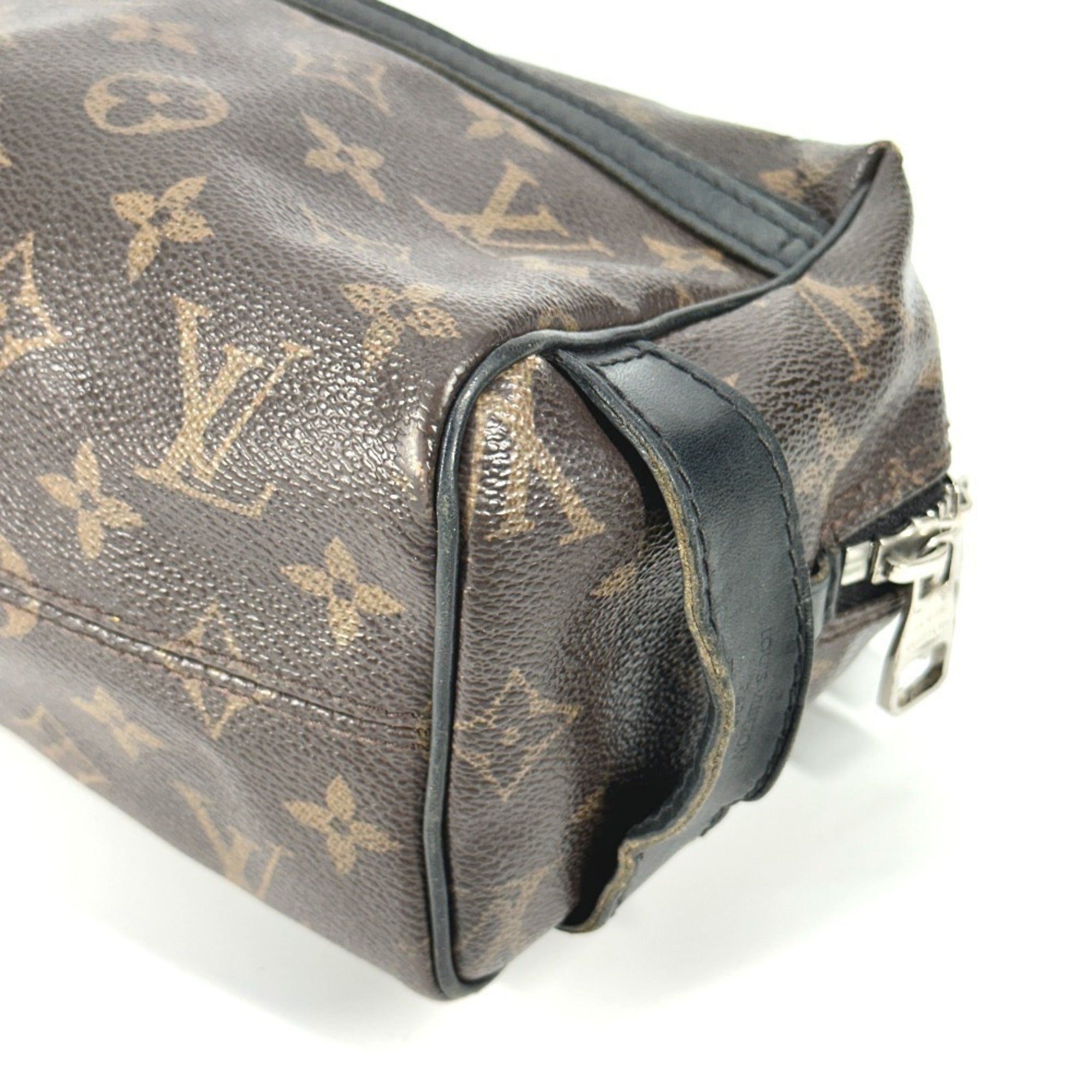 Louis Vuitton Black Brown Monogram Canvas Clutch Bag Pouch (Pre-Owned)