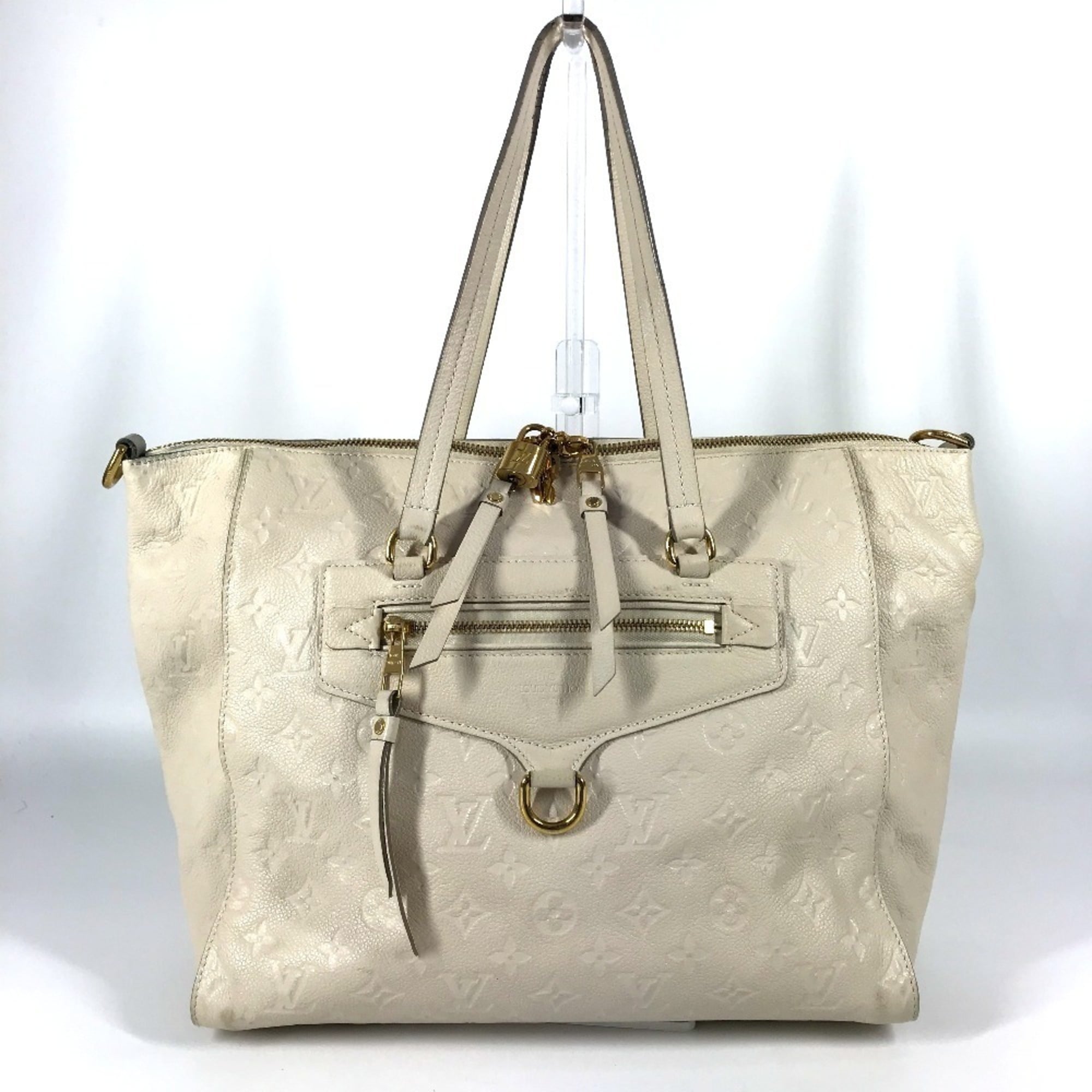 Louis Vuitton Neige White Monogram Empreinte Leather Shoulder Bag Tote Bag (Pre-Owned)