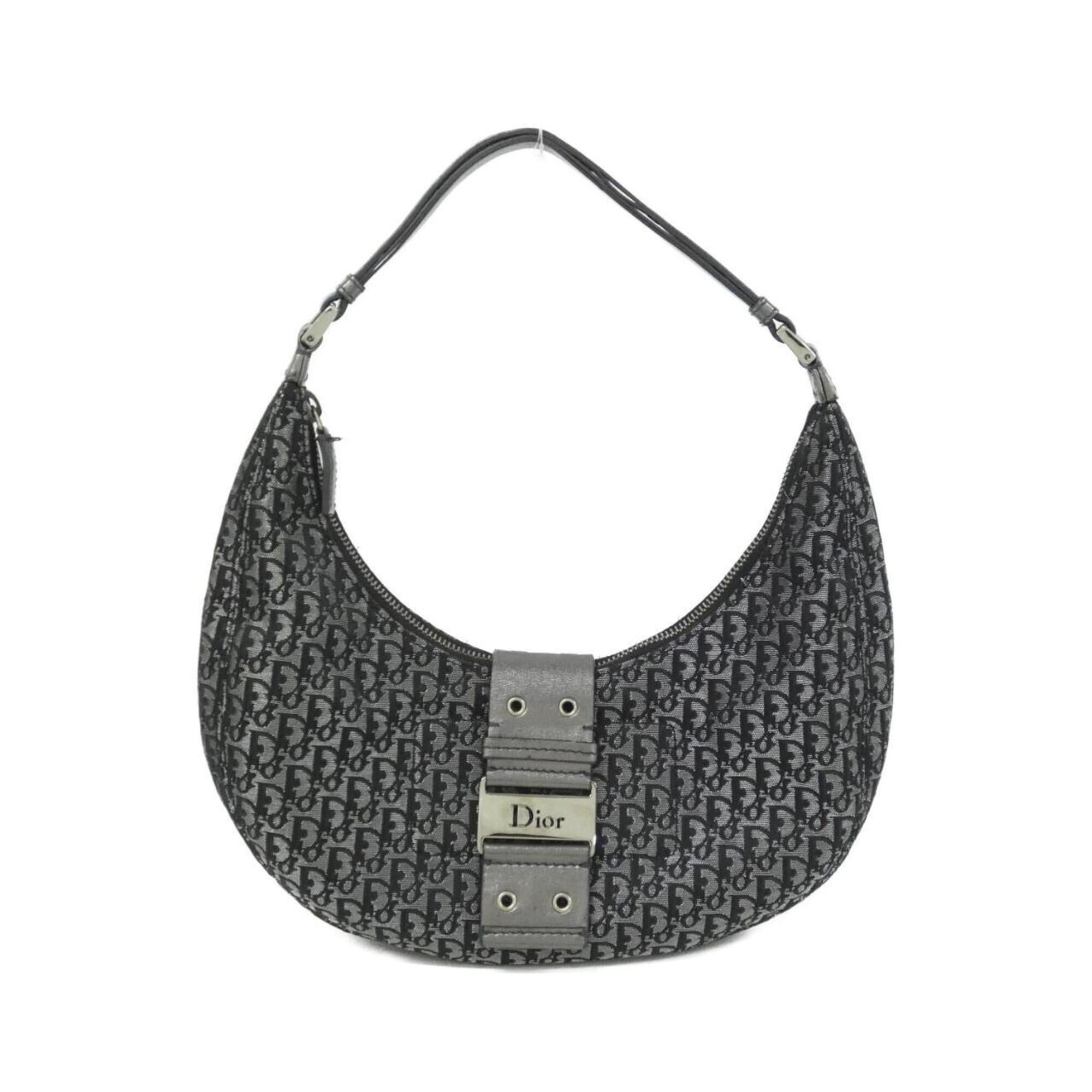 Christian Dior Black Canvas Leather Shoulder Bag (Pre-Owned)