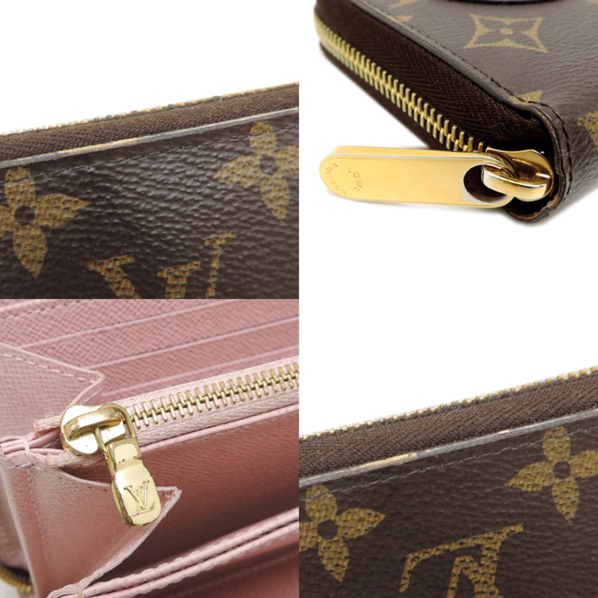 Louis Vuitton Brown Pink Rose Ballerine Monogram Rose Long Wallet (Bi-Fold) (Pre-Owned)
