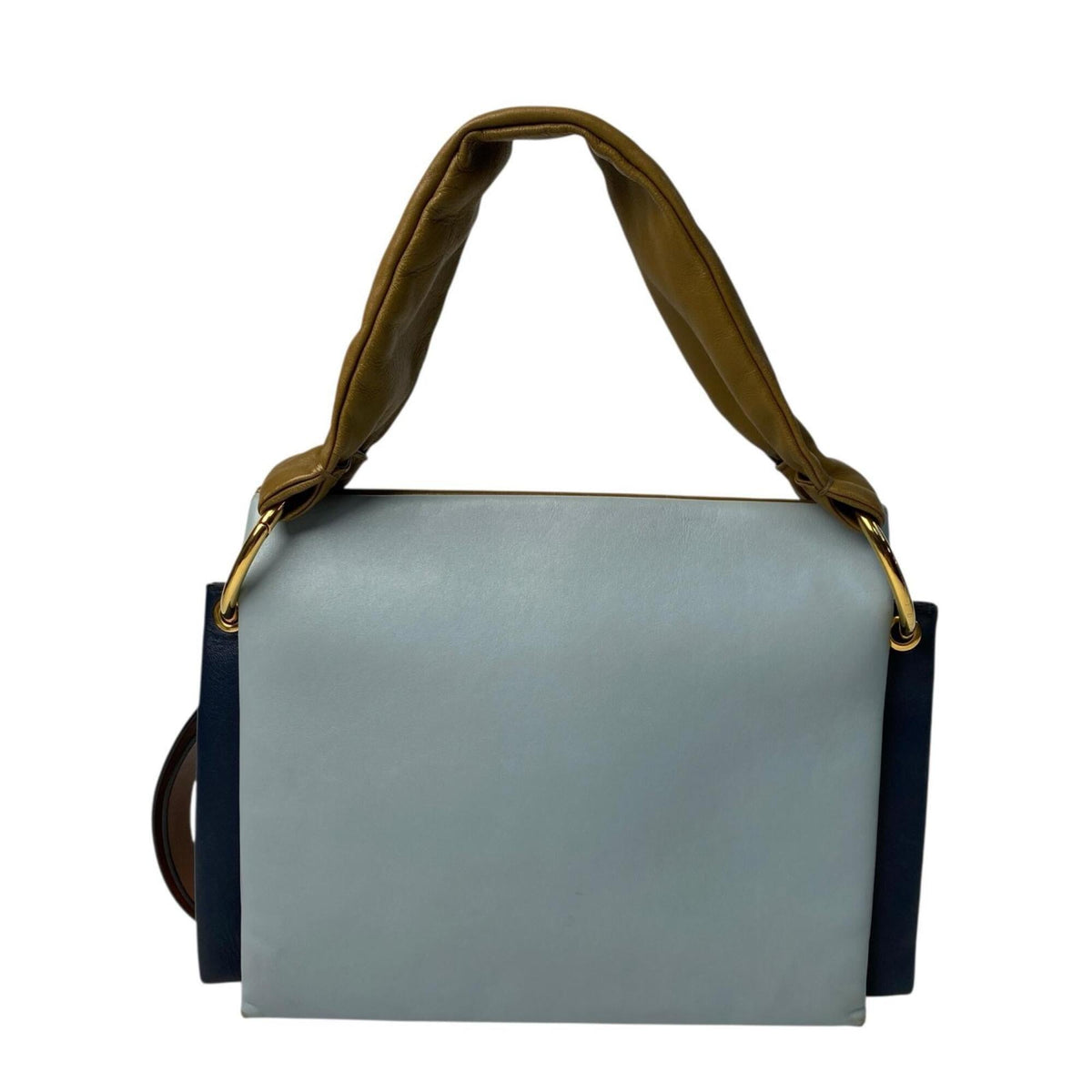Marni Blue Khaki Leather Handbag Shoulder Bag (Pre-Owned)