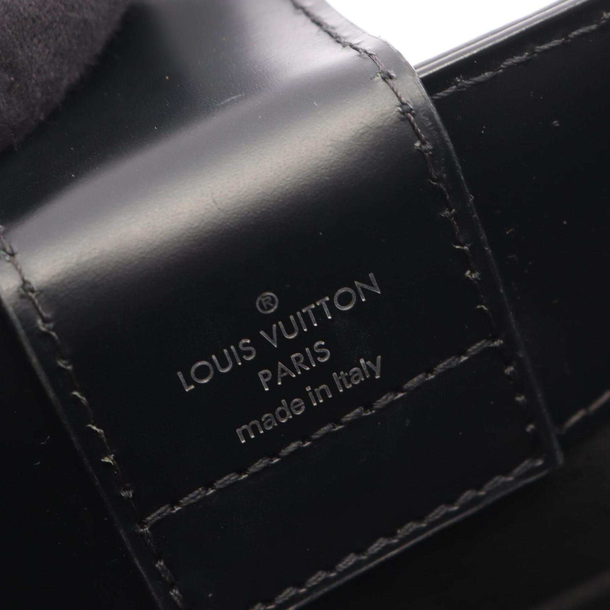 Louis Vuitton Black Navy Leather Handbag Tote Bag (Pre-Owned)