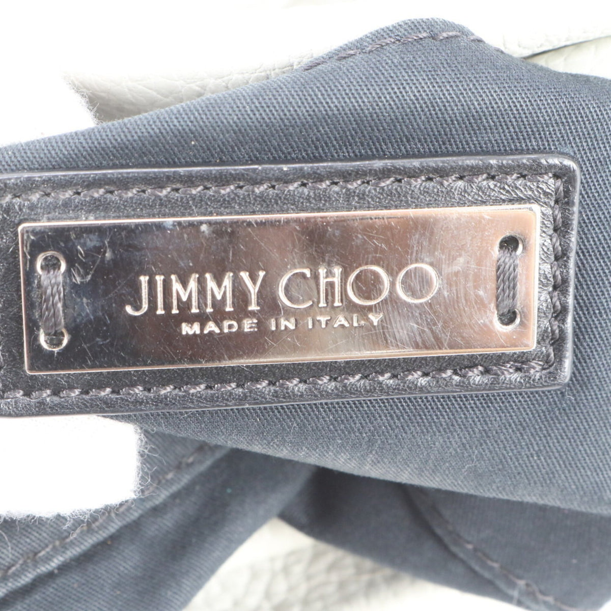 Jimmy Choo White Leather Crossbody Bag Handbag Shoulder Bag (Pre-Owned)