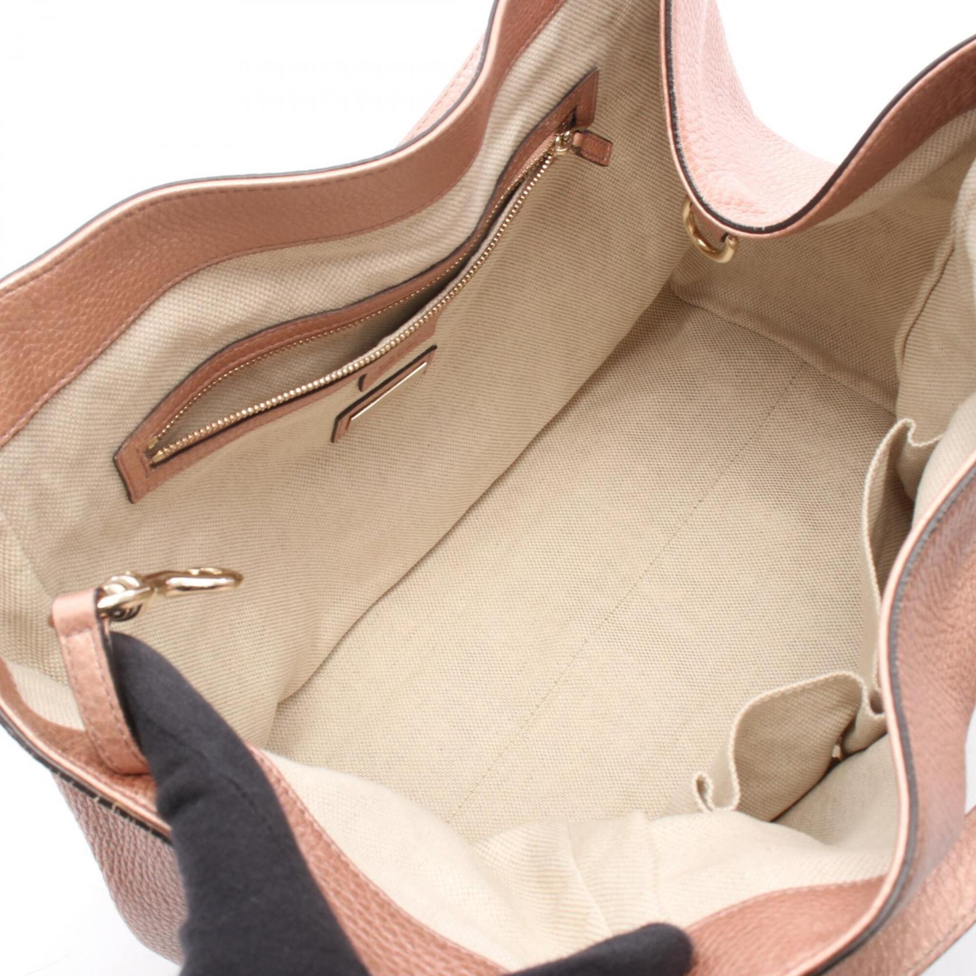 Gucci Metallic Pink Leather Handbag Tote Bag (Pre-Owned)