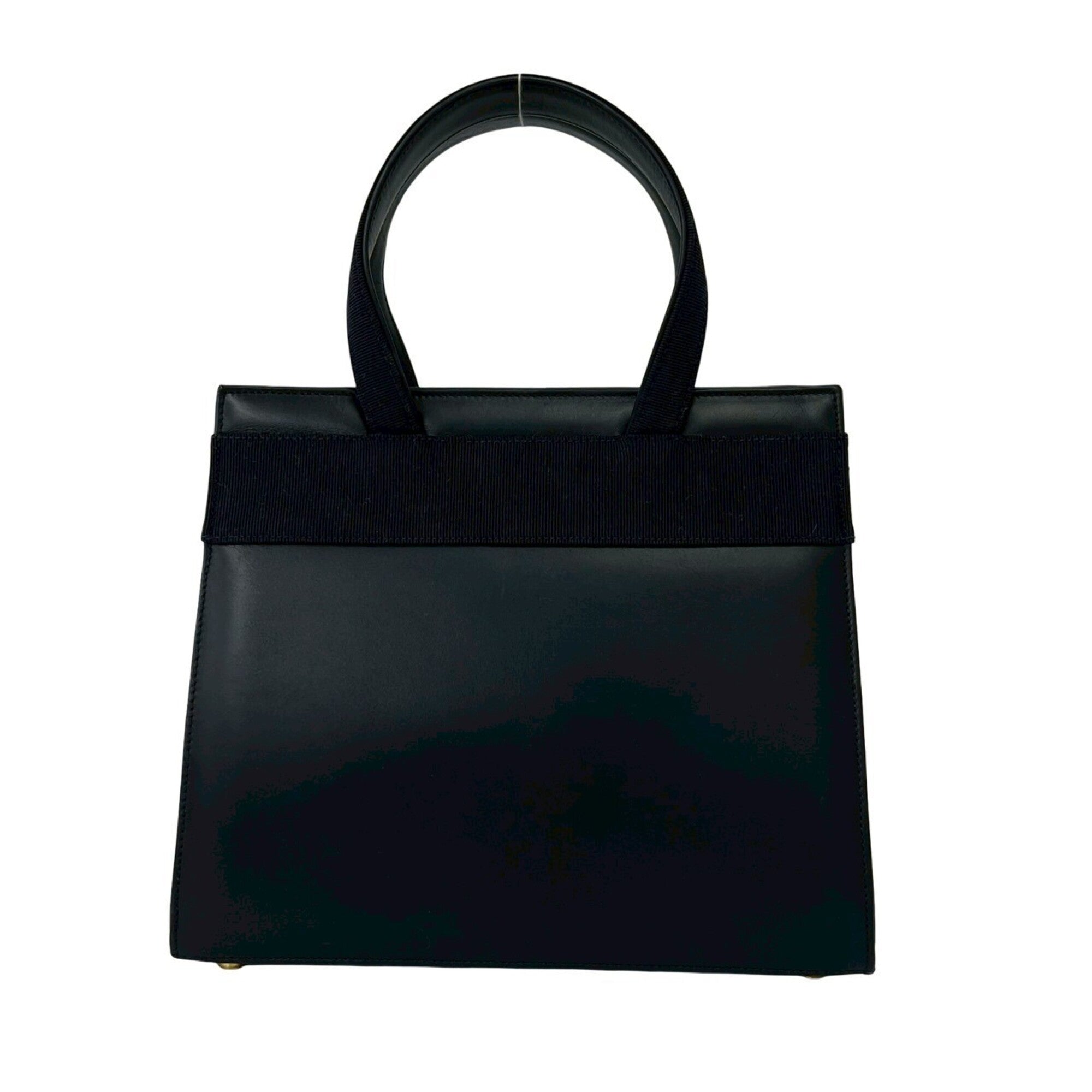 Salvatore Ferragamo Black Leather Handbag Shoulder Bag (Pre-Owned)