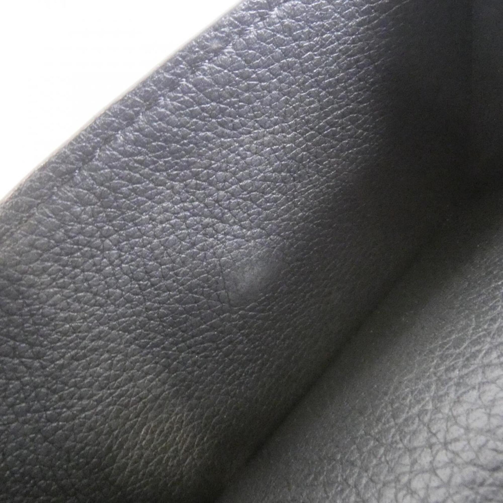 Louis Vuitton Black Leather Wallet (Tri-Fold) (Pre-Owned)