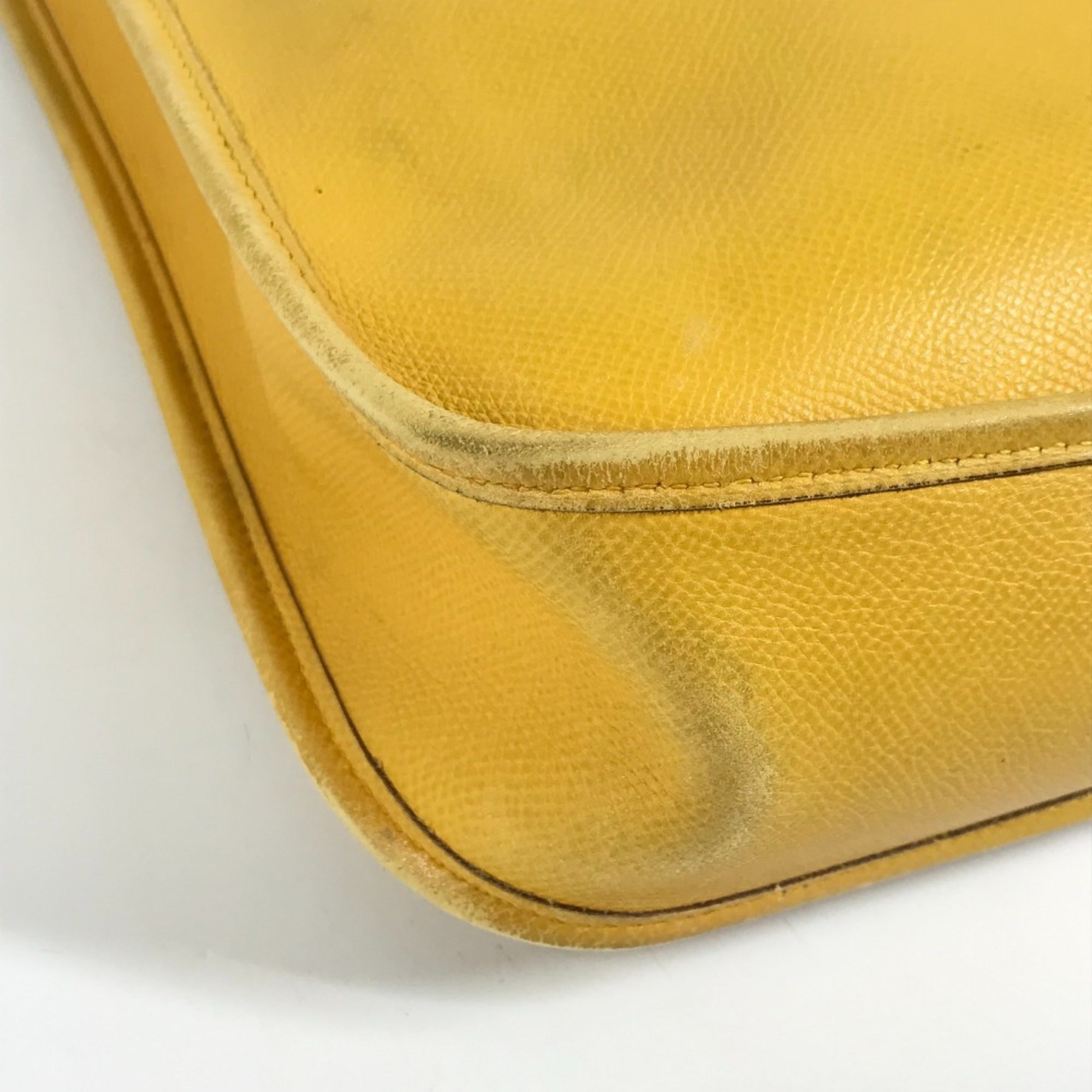Hermes Yellow Leather Pochette Shoulder Bag (Pre-Owned)
