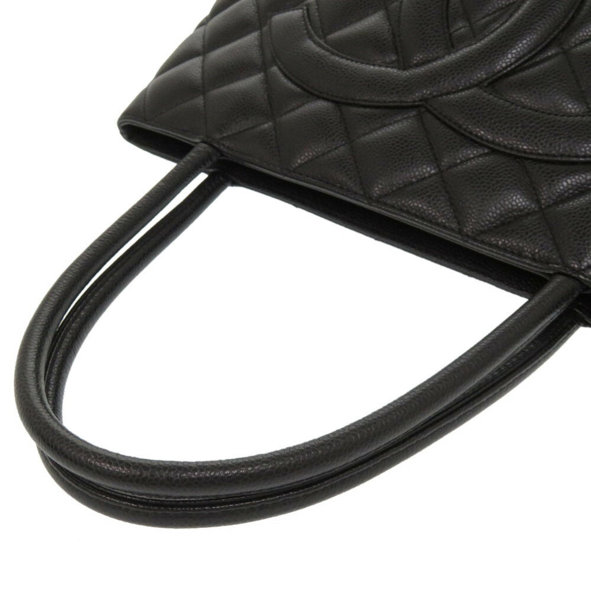 Chanel Black Grained Calfskin Tote Bag (Pre-Owned)