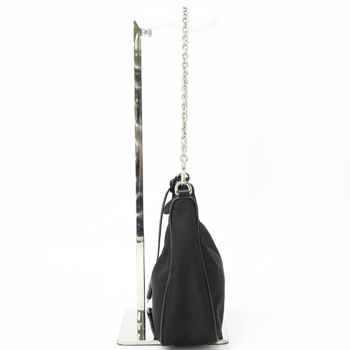 Prada Black Nylon Leather Handbag Pouch Shoulder Bag (Pre-Owned)