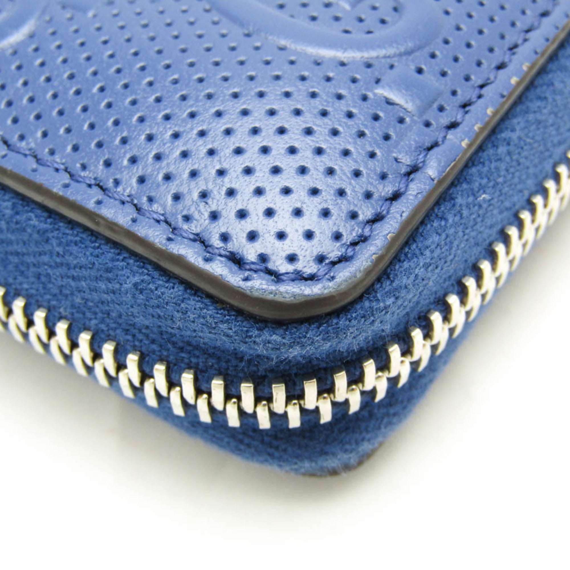 Gucci Navy Leather Long Wallet (Bi-Fold) (Pre-Owned)