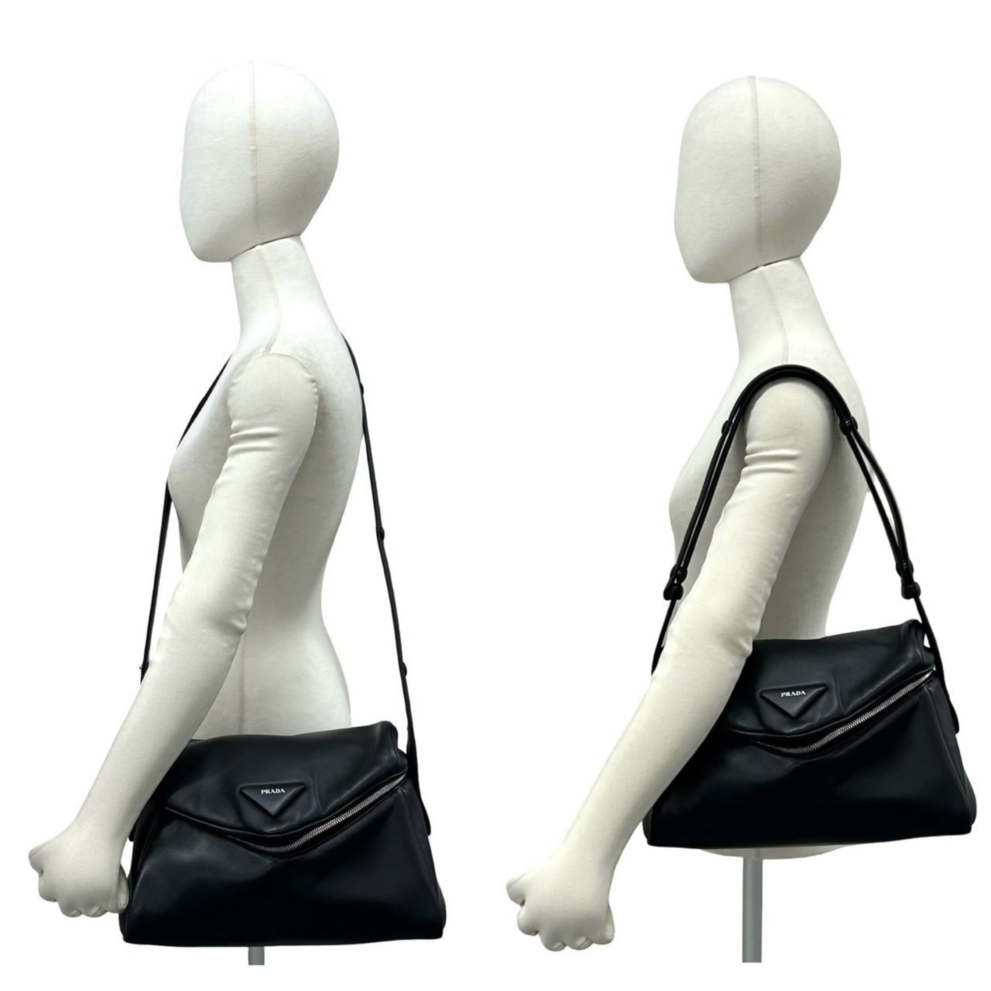 Prada Black Leather Crossbody Bag Pochette Shoulder Bag (Pre-Owned)