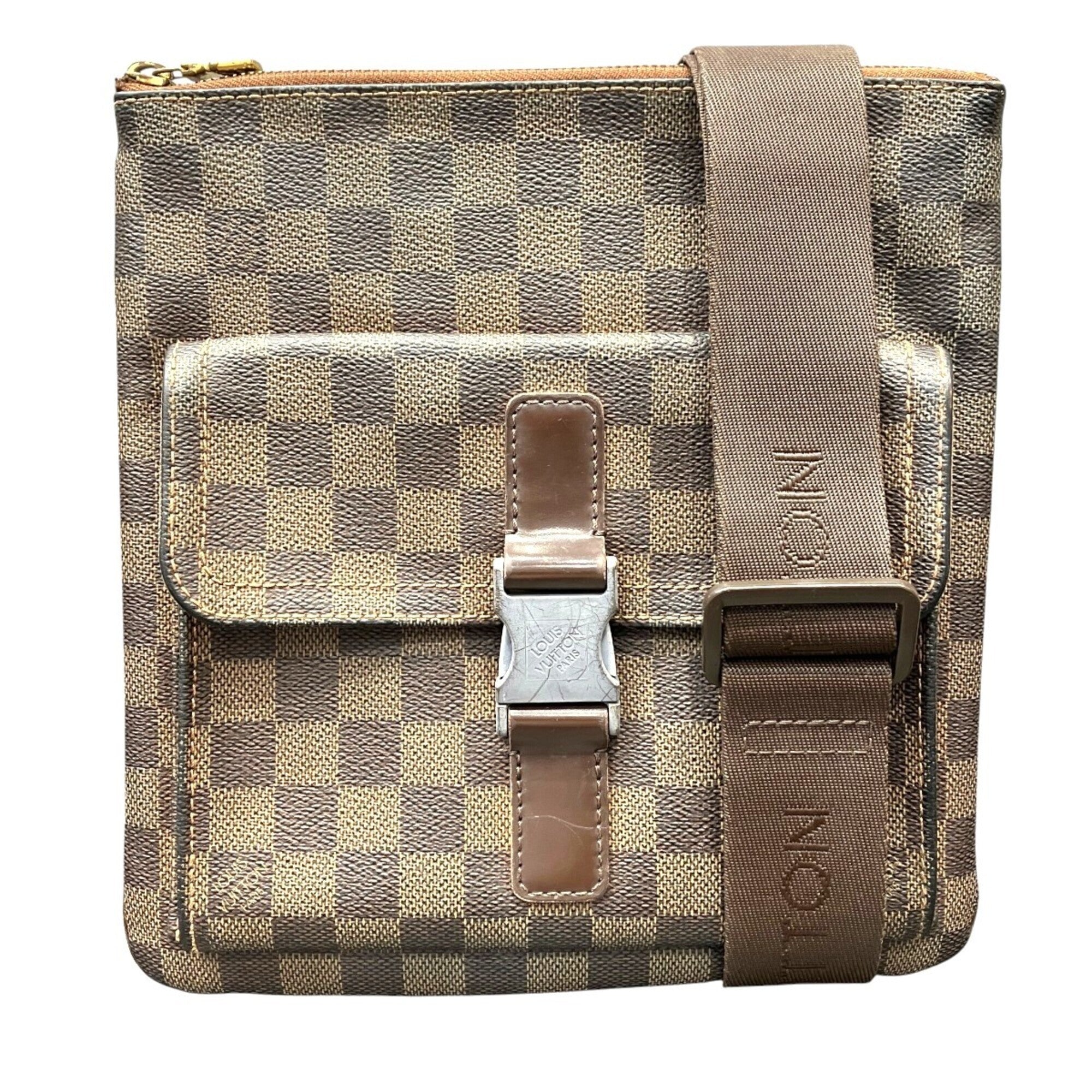 Louis Vuitton Brown Galle White Damier Canvas Pochette Shoulder Bag (Pre-Owned)