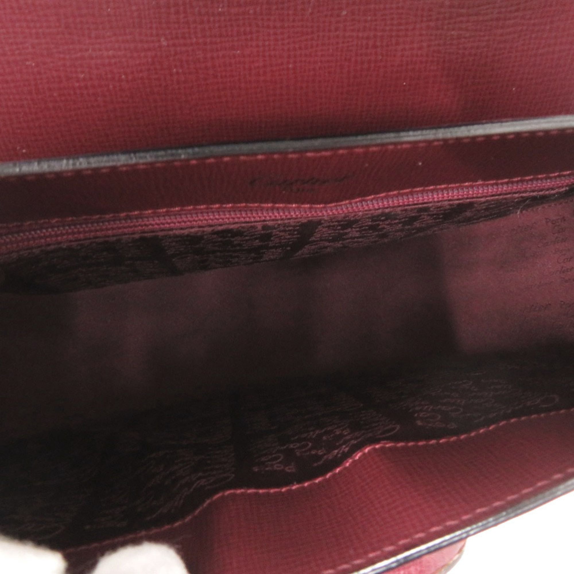Cartier Bordeaux Leather Shoulder Bag (Pre-Owned)