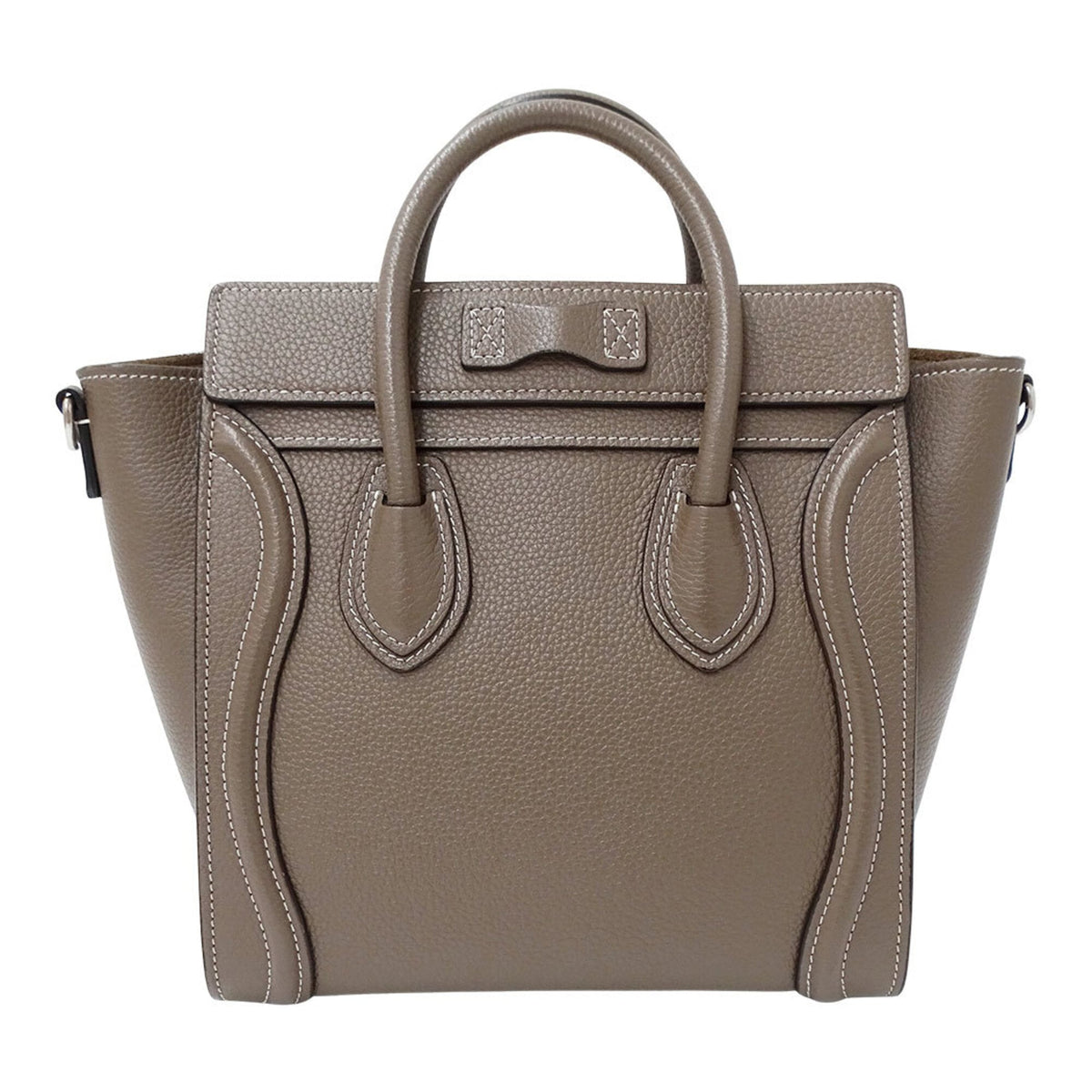 Celine Grayish Leather Handbag Shoulder Bag (Pre-Owned)