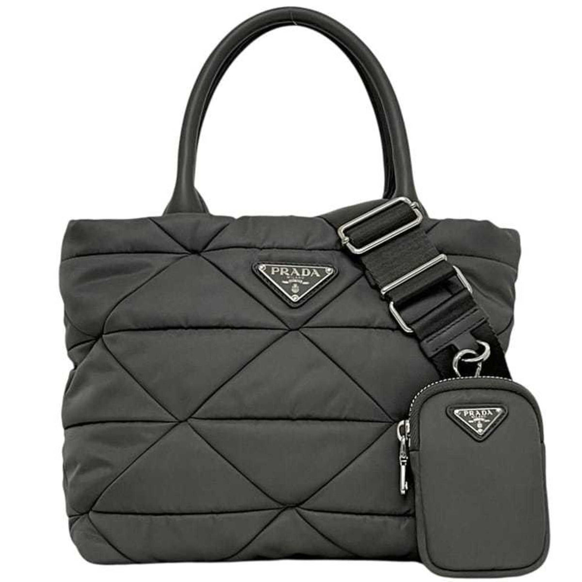 Prada Gray Nylon Tote Bag (Pre-Owned)
