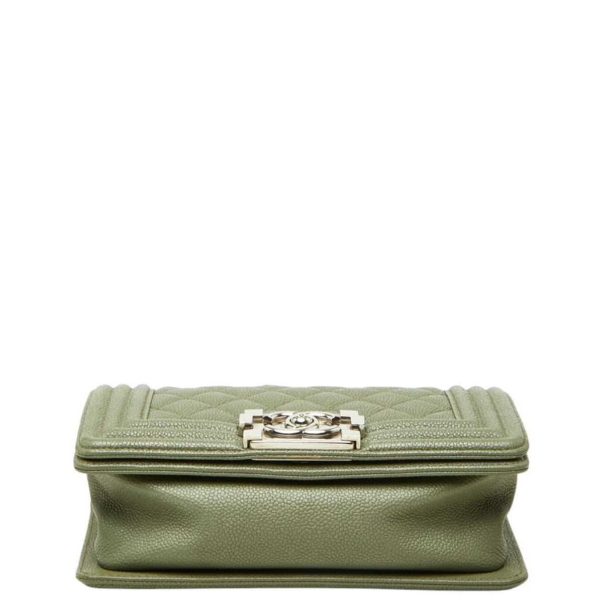 Chanel Green Olive Grained Calfskin Shoulder Bag (Pre-Owned)