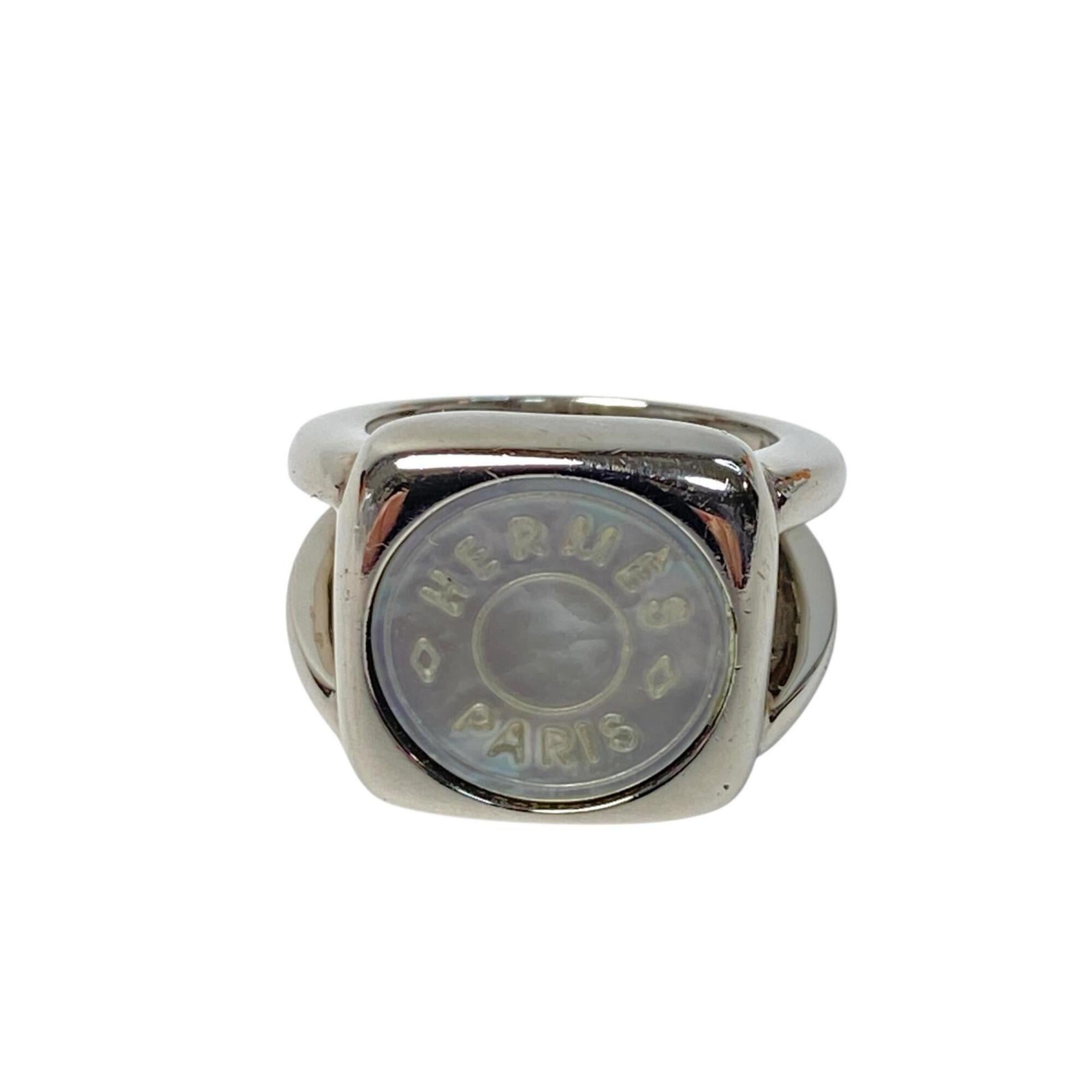 Hermes Silver Metal Shell Band Ring (Pre-Owned)