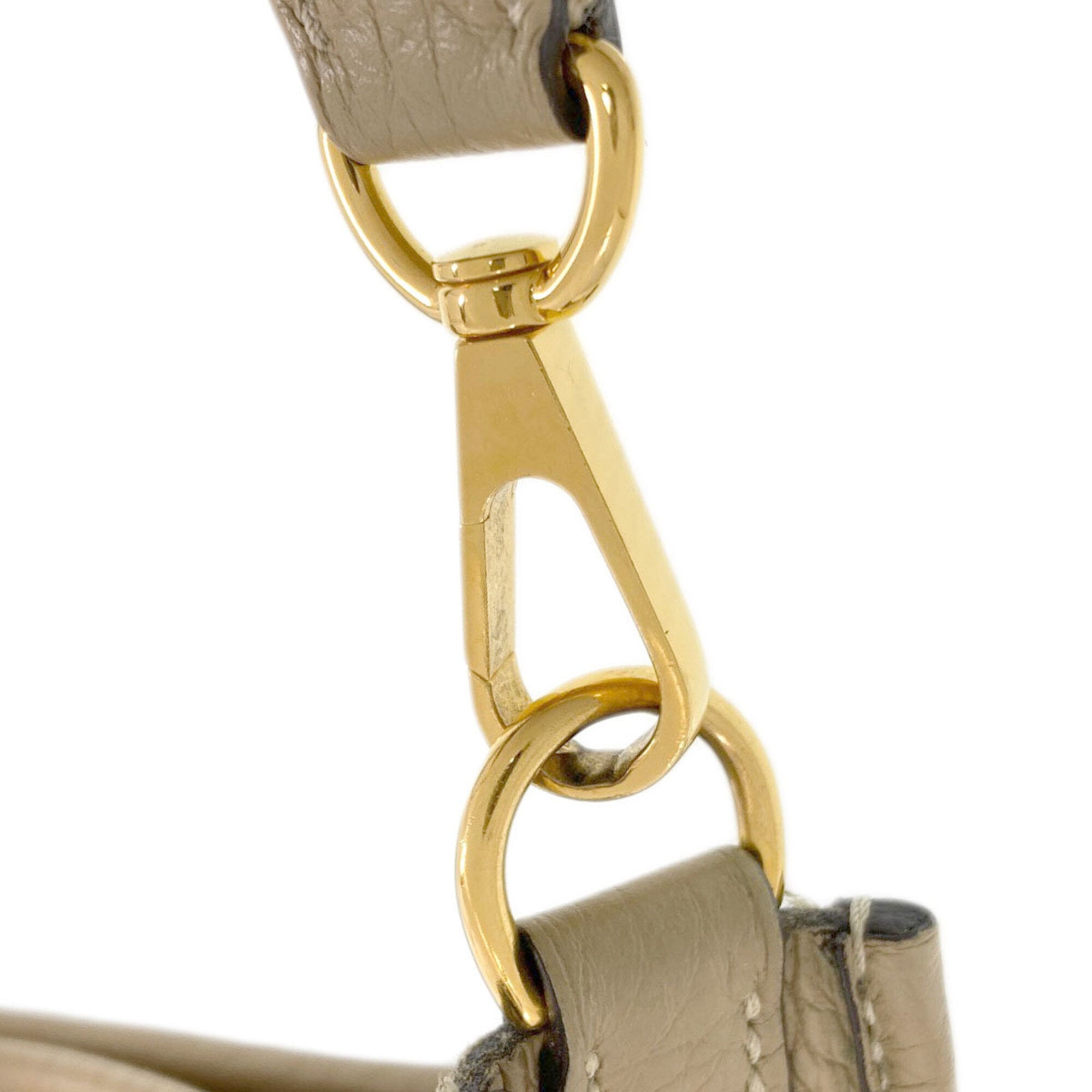 Hermes Beige Taurillon Clemence Leather Shoulder Bag (Pre-Owned)