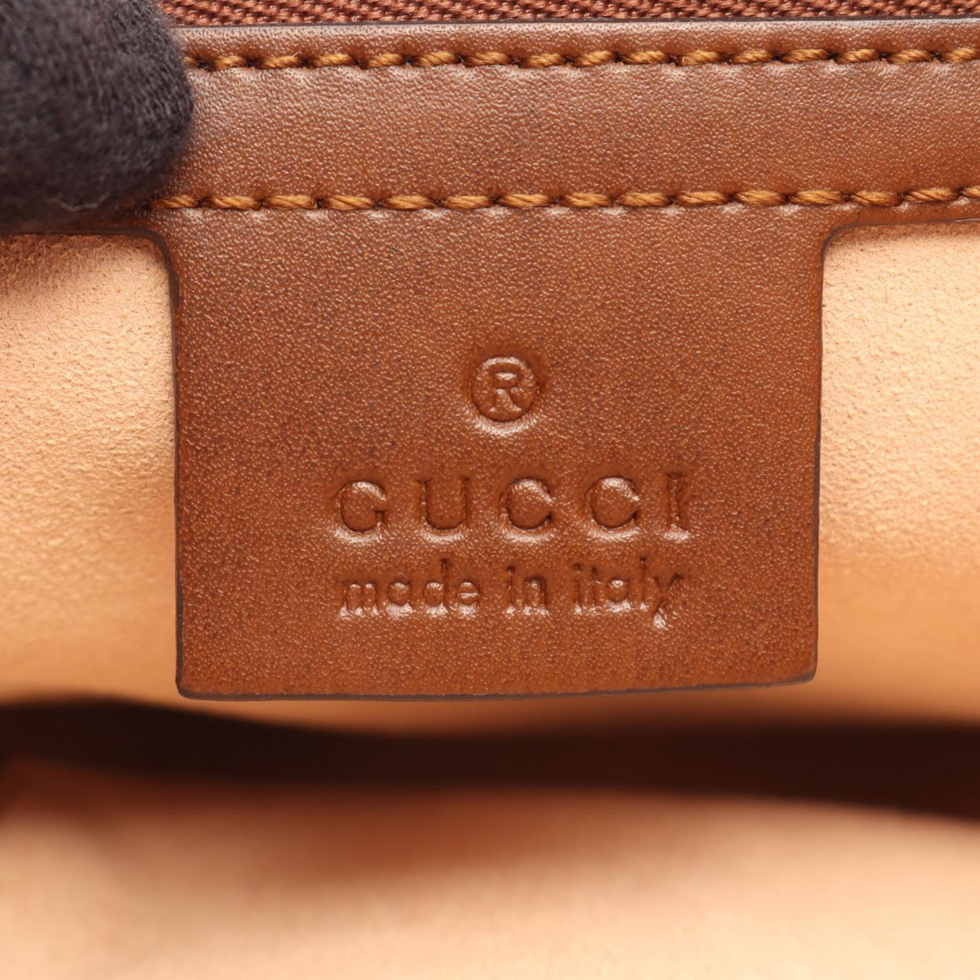 Gucci Beige Brown Pvc Leather Handbag Tote Bag (Pre-Owned)