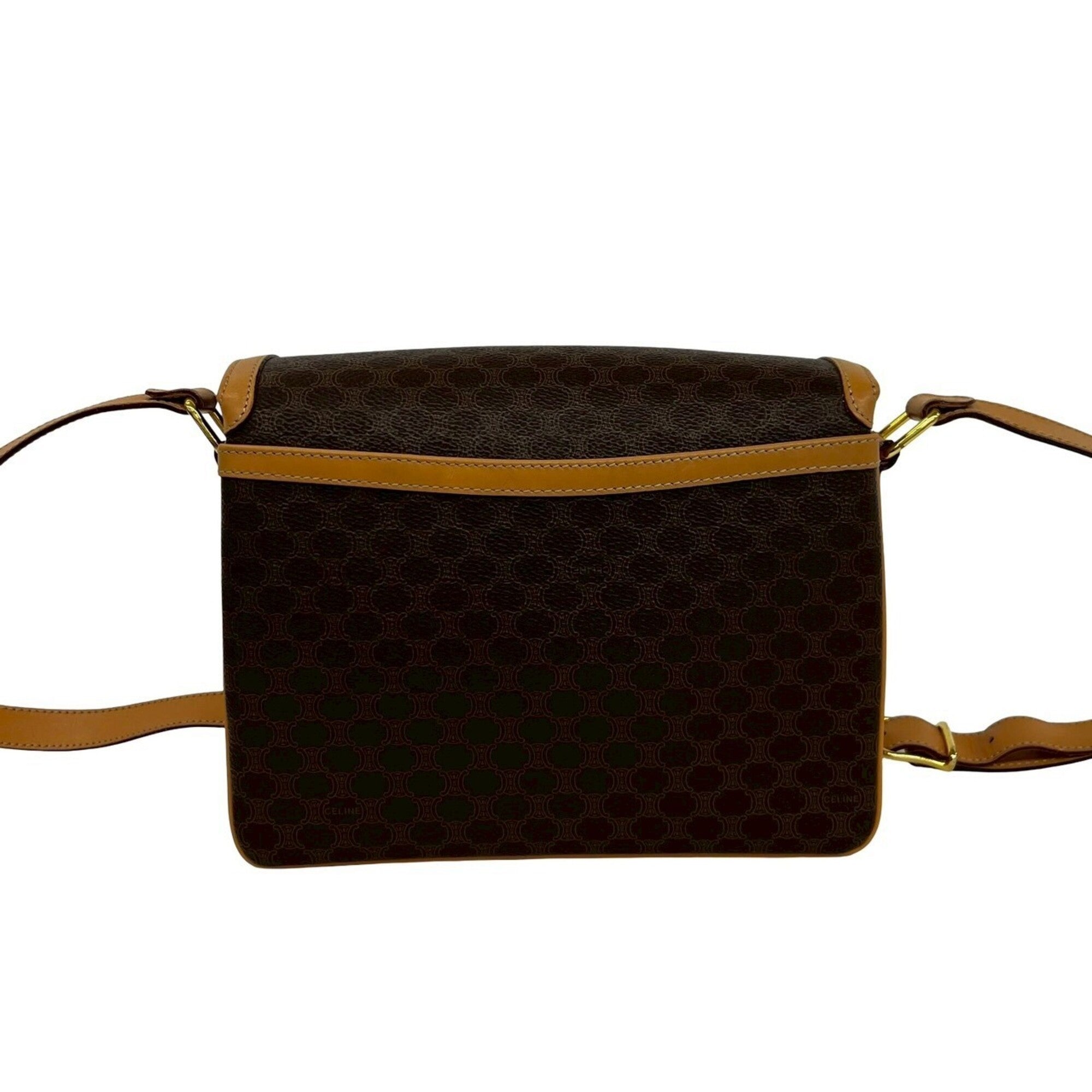 Celine Brown Leather Pvc Pochette Shoulder Bag (Pre-Owned)