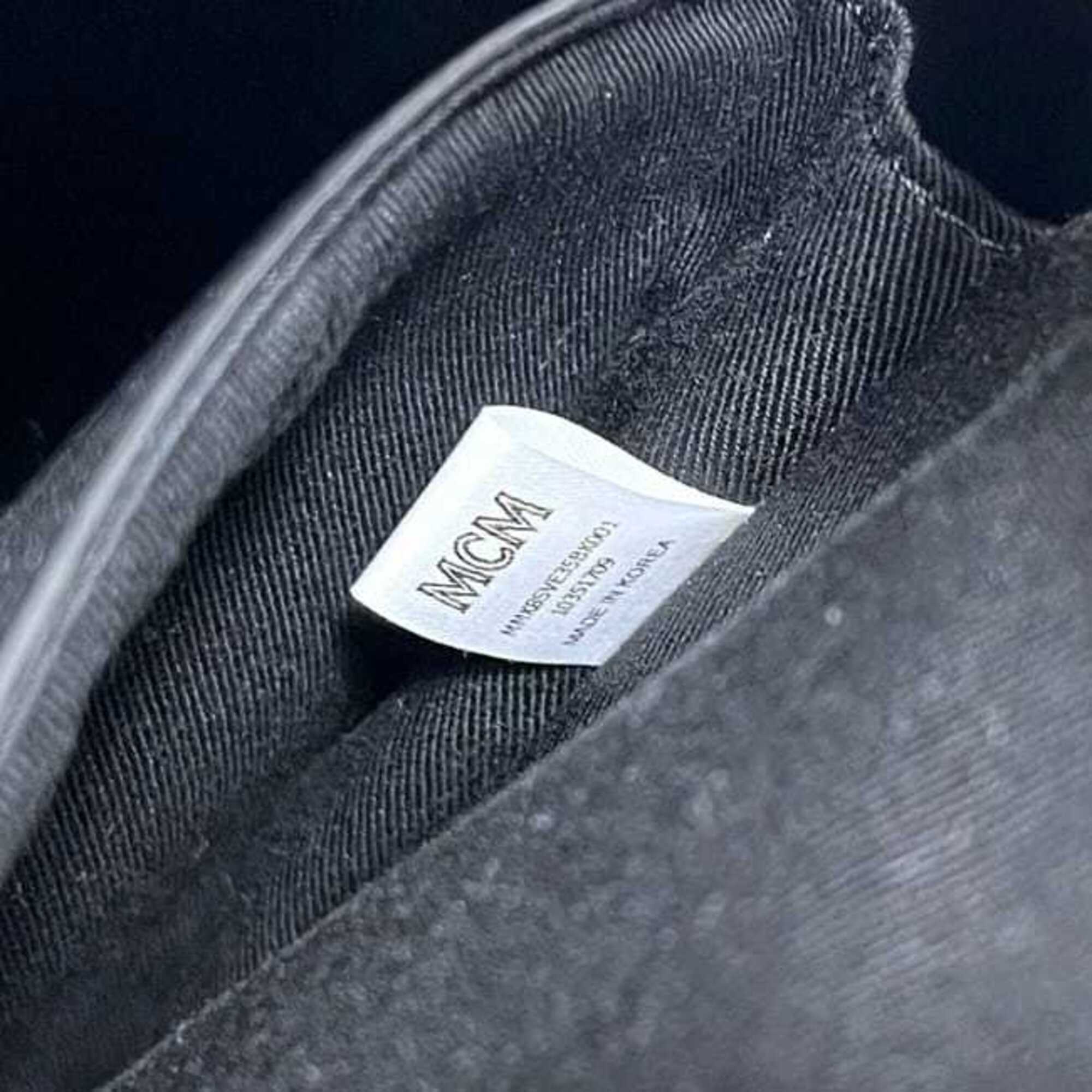 Mcm Black Leather Backpack (Pre-Owned)