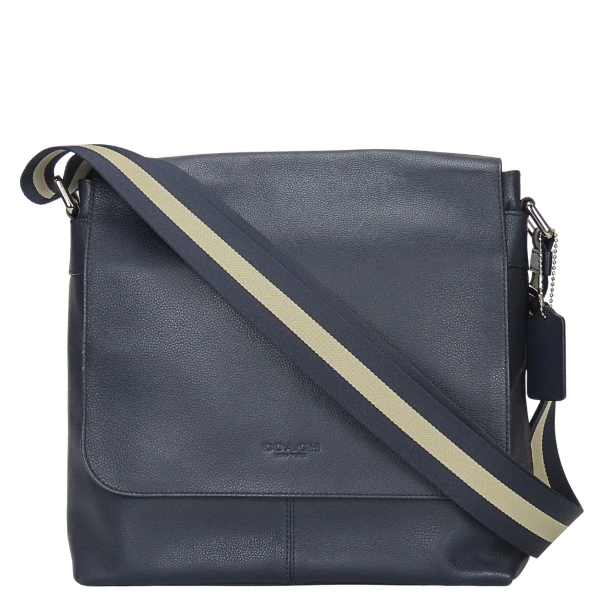 Coach Navy Leather Shoulder Bag (Pre-Owned)