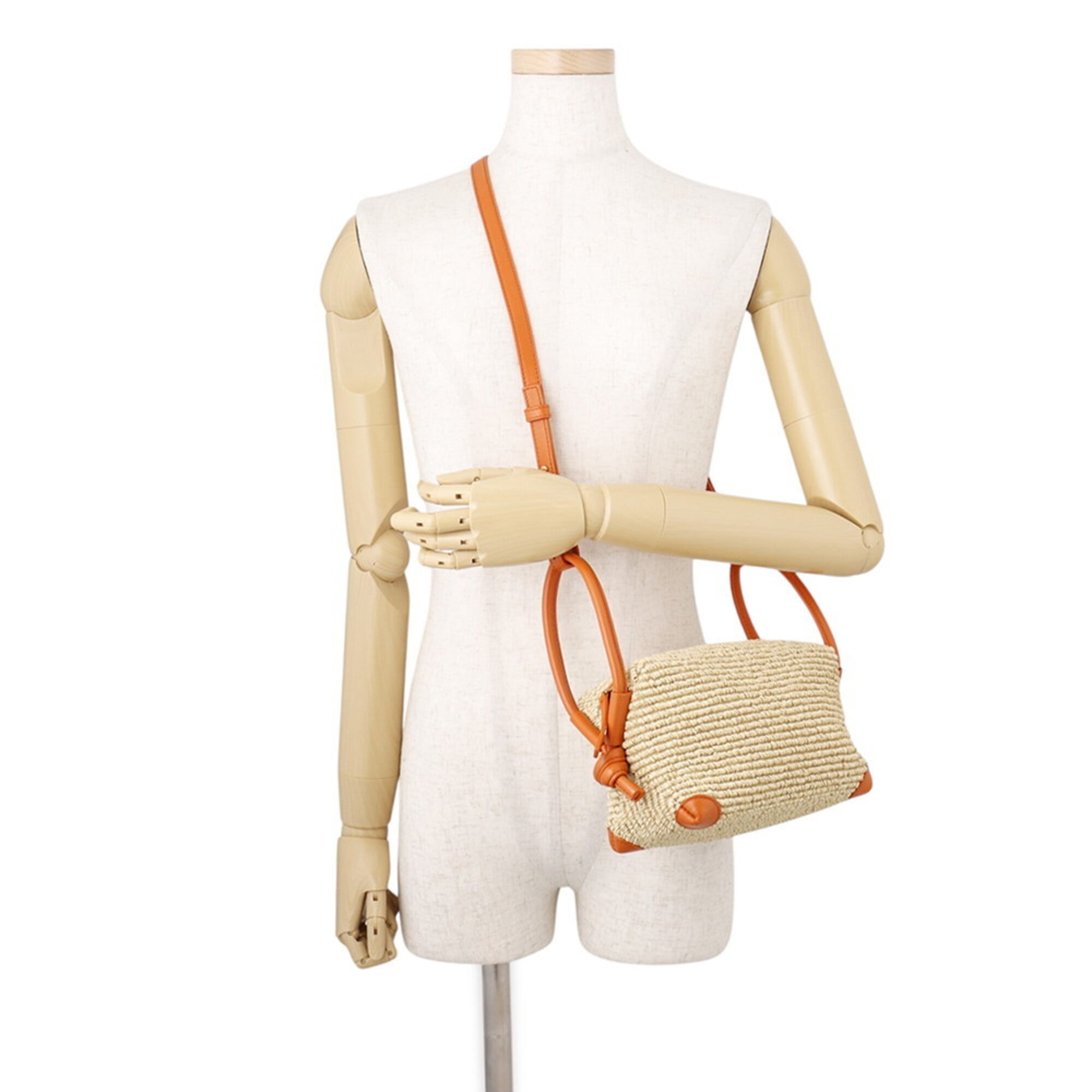 Bottega Veneta Brown Raffia Leather Handbag (Pre-Owned)