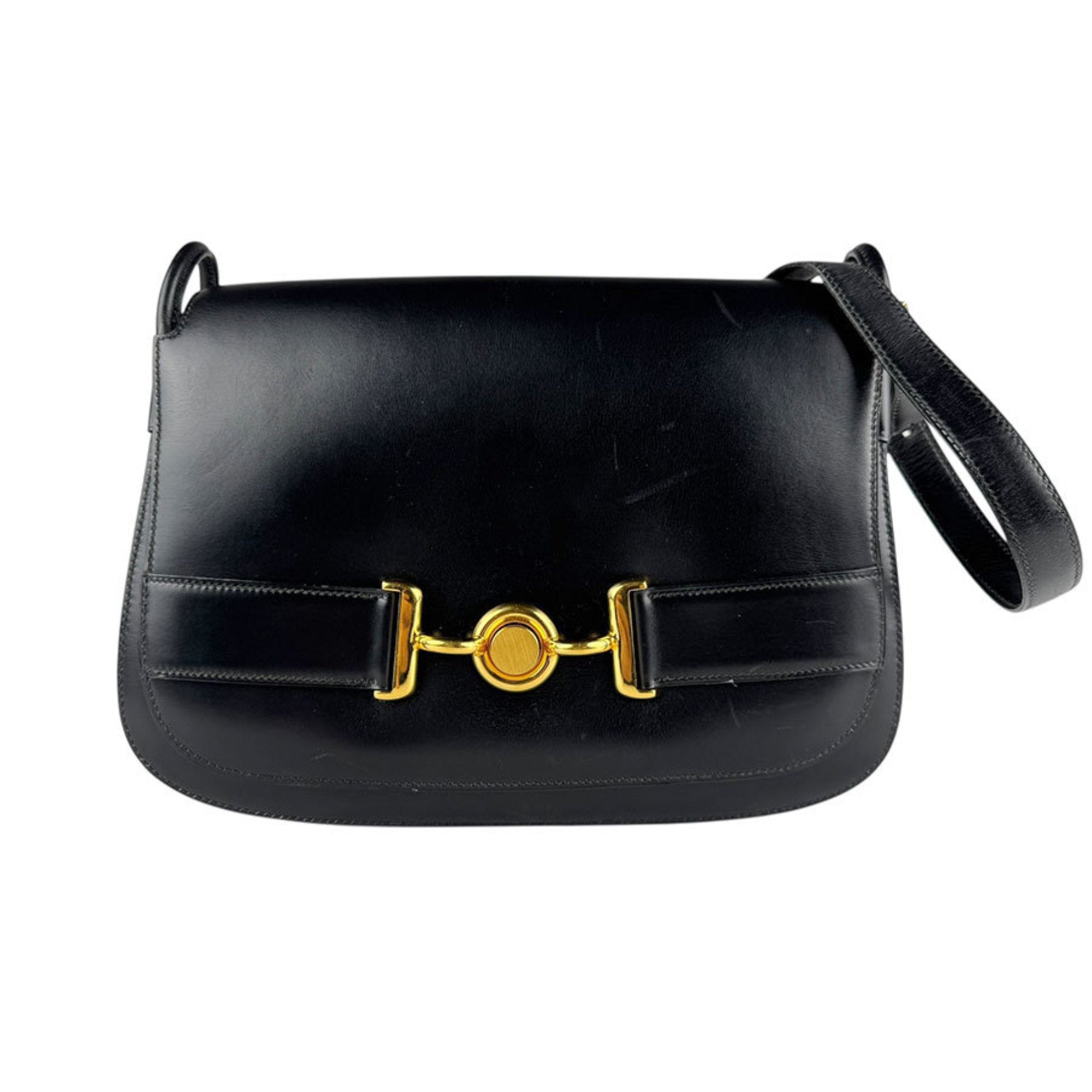 Hermes Black Box Calf Leather Shoulder Bag (Pre-Owned)