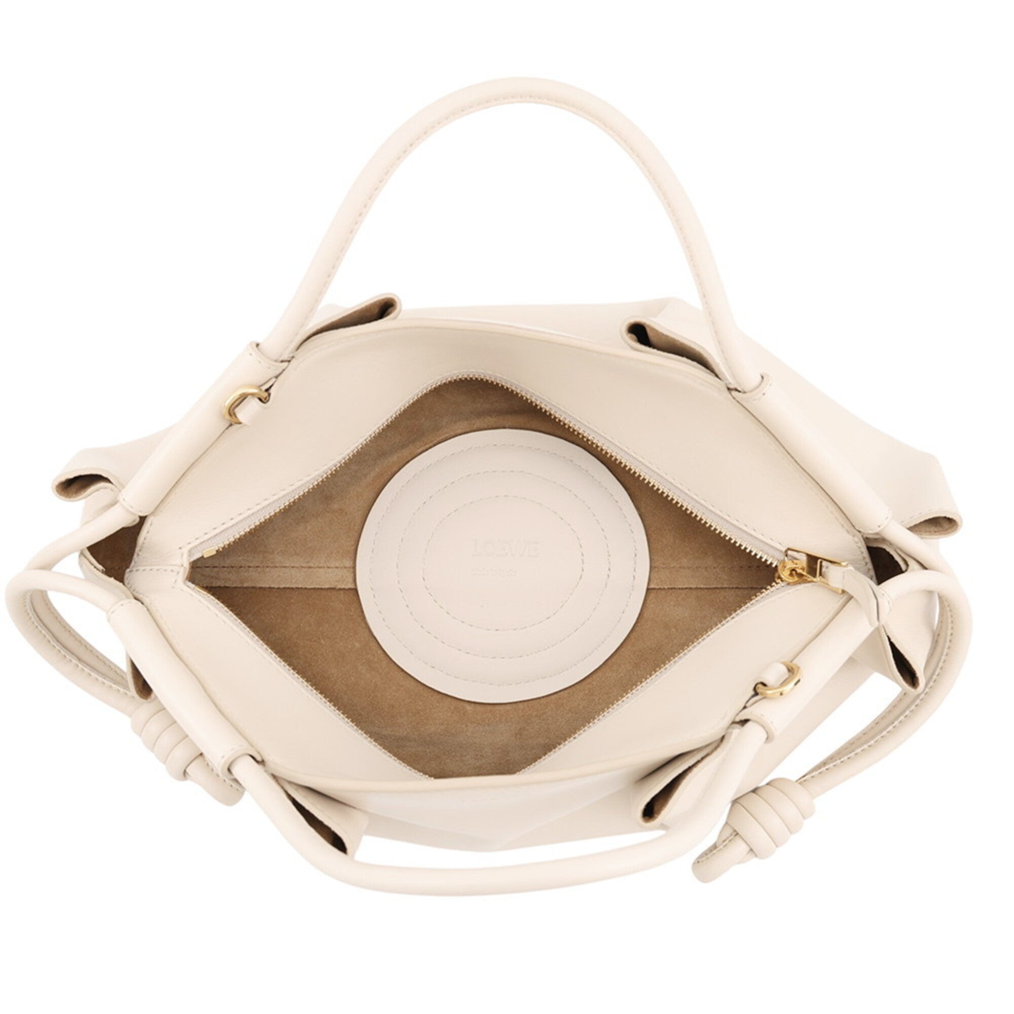 Loewe Ivory Leather Handbag Shoulder Bag (Pre-Owned)