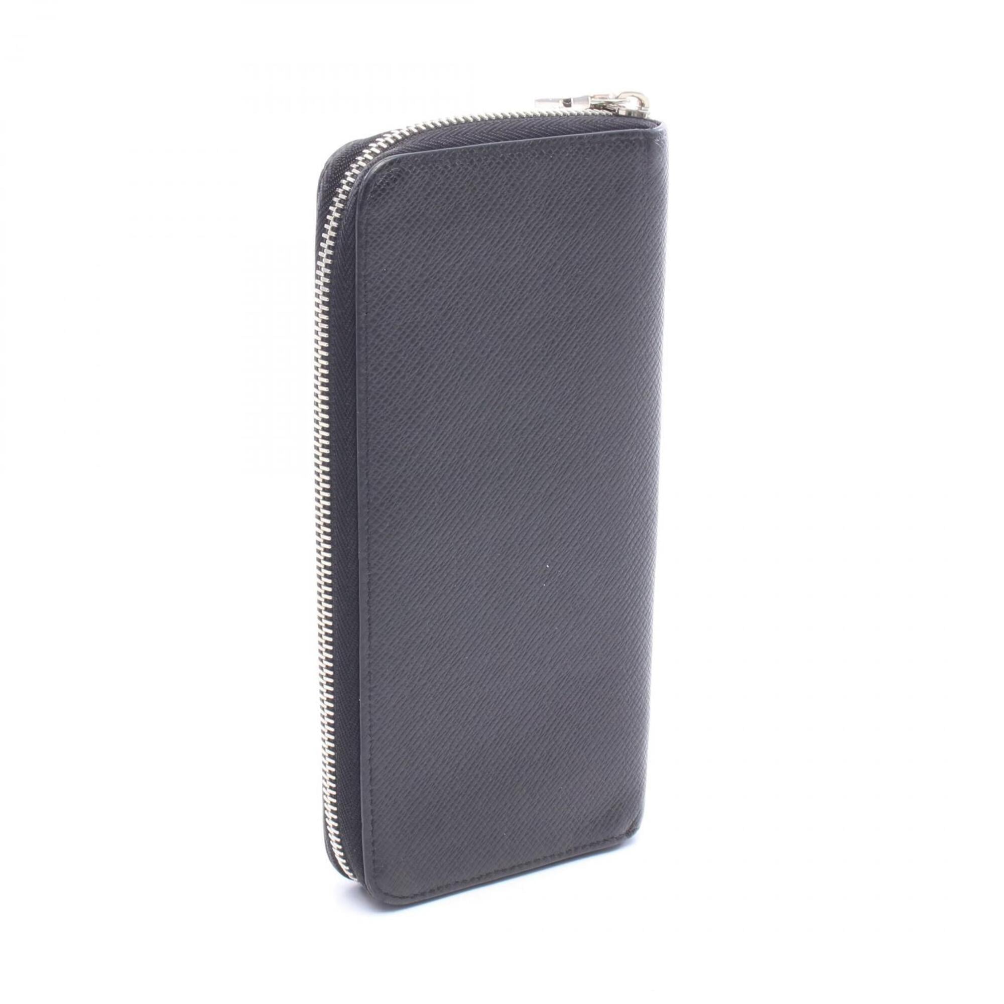 Louis Vuitton Taiga Ardoise Black Leather Long Wallet (Bi-Fold) (Pre-Owned)