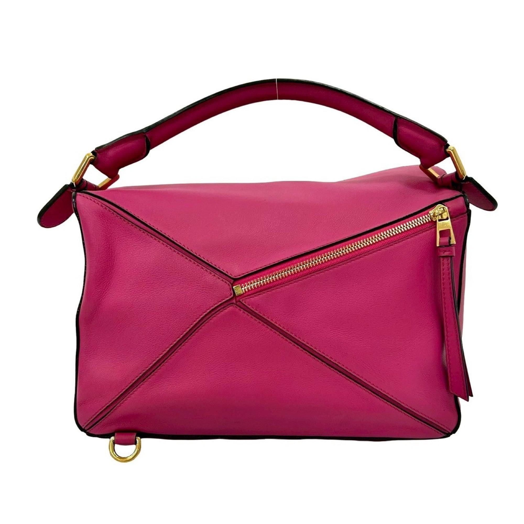 Loewe Pink Leather Boston Bag Handbag Shoulder Bag (Pre-Owned)